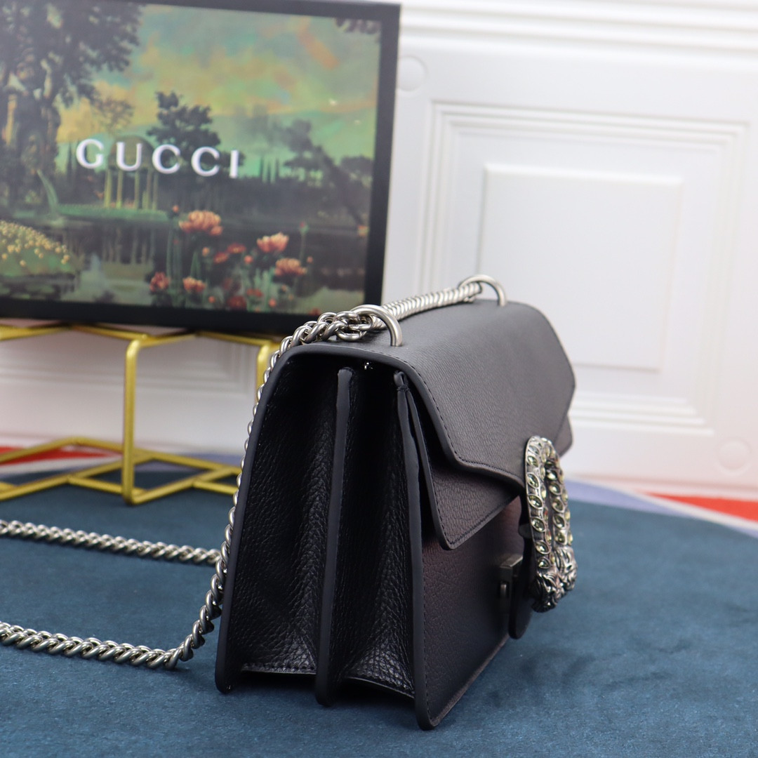 G*u*i DIONYSUS SMALL SHOULDER BAG BLACK 28x18x9cm