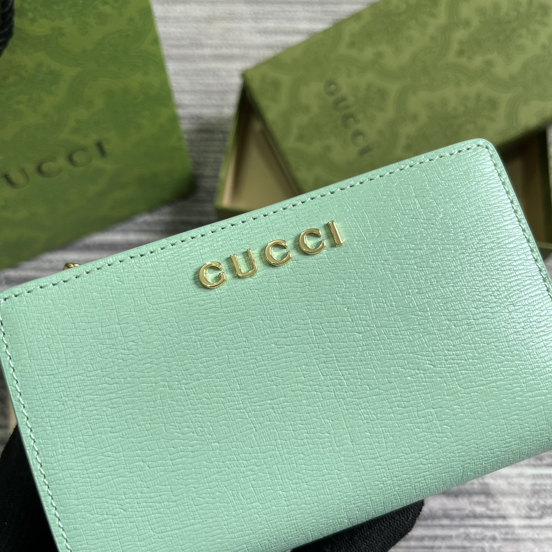 G*u*i Script Zip-Around Wallet green 14 x 18.5 x 3cm