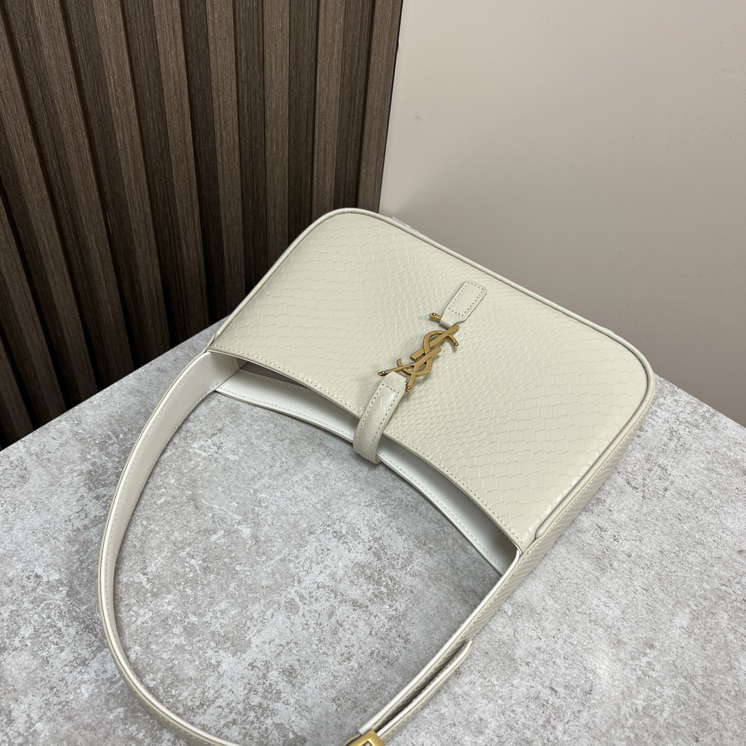 Y*L LE 5 À 7 IN CROCODILE-EMBOSSED LEATHER white 9 X 6.3 X 2.5 INCHES