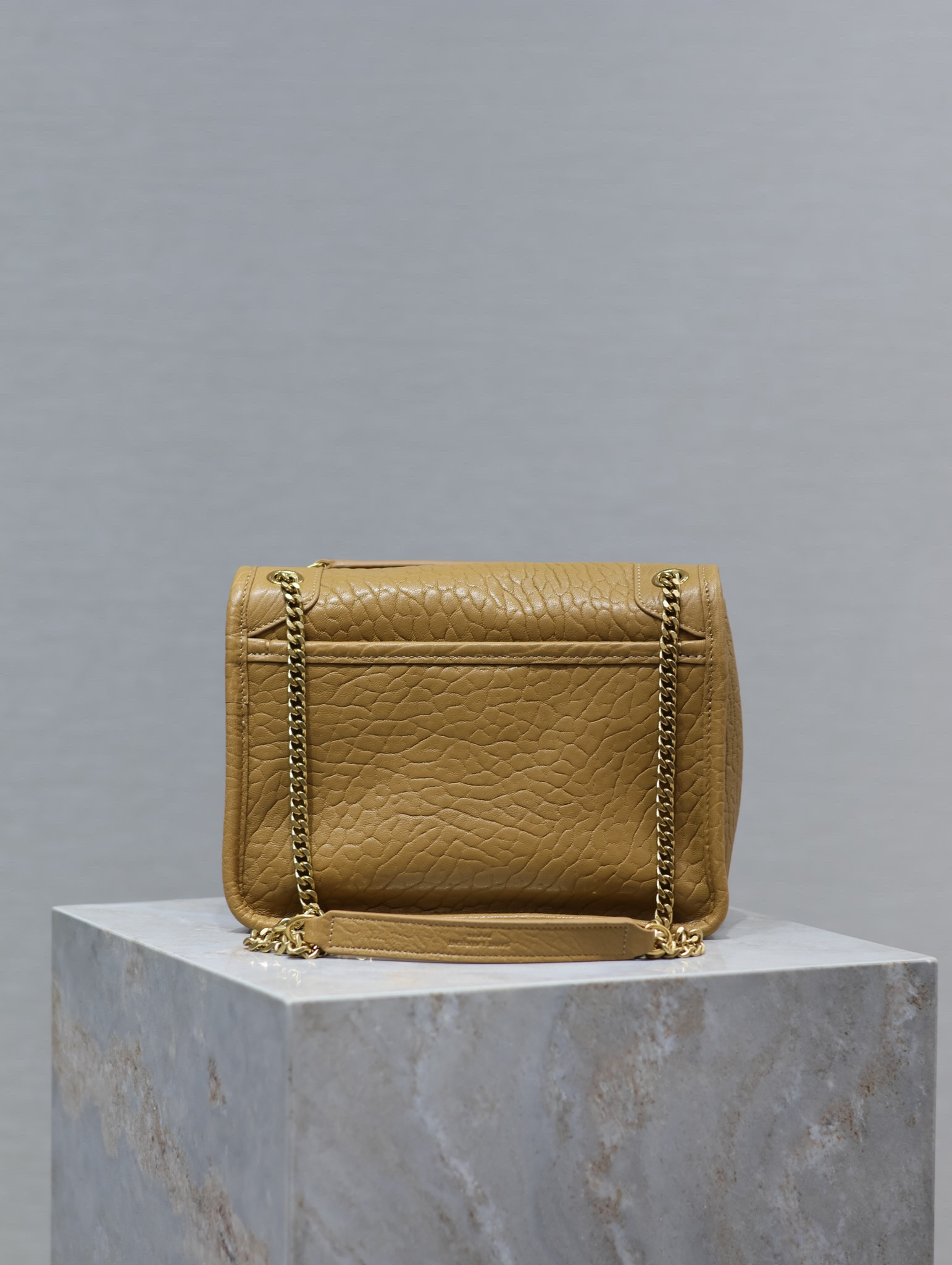 Y*L NIKI BABY IN VINTAGE LEATHER DARK CORK 8.2 X 6 X 2.9 INCHES