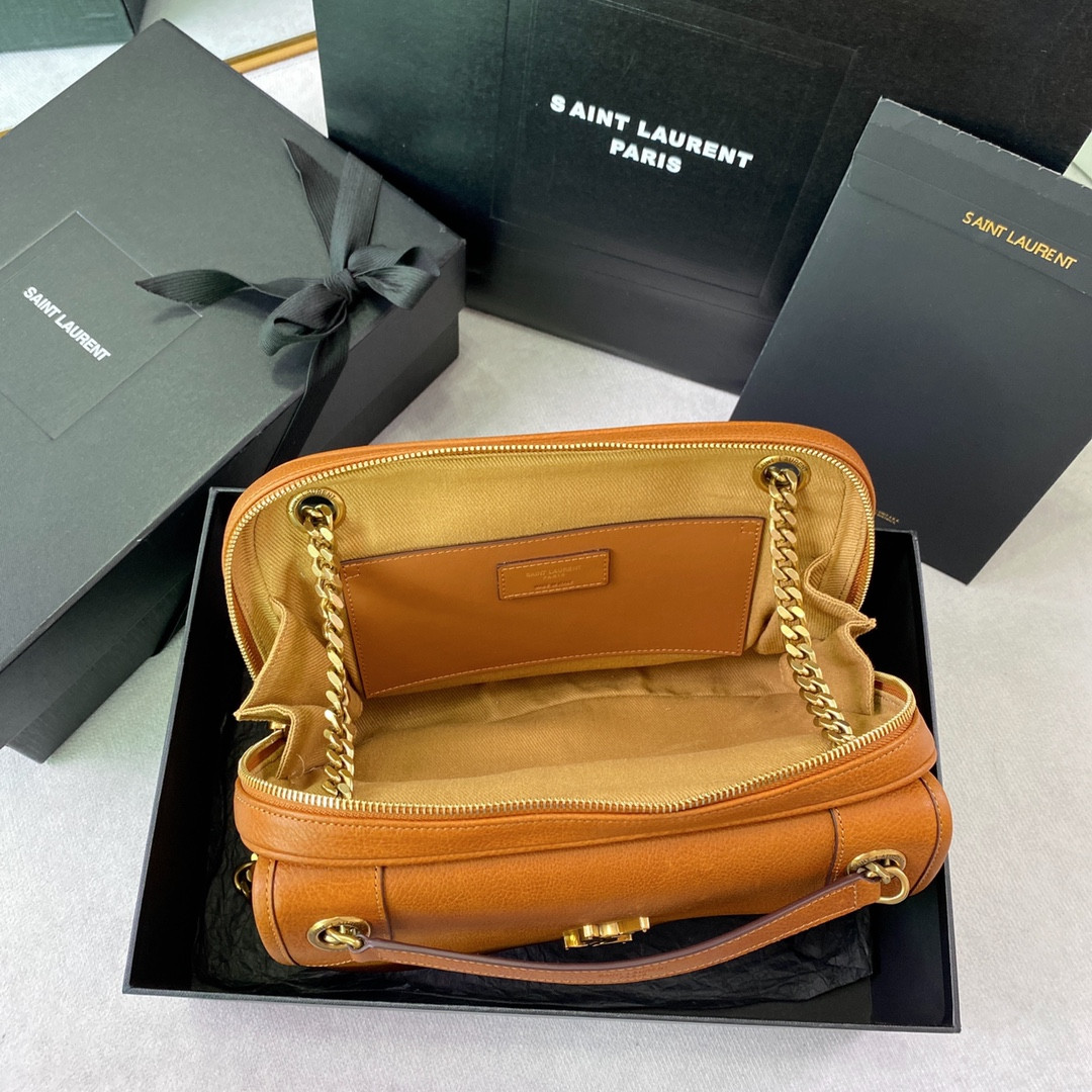 Y*L NIKI MEDIUM IN VINTAGE LEATHER ORANGE 11 X 7.8 X 3.3 INCHES