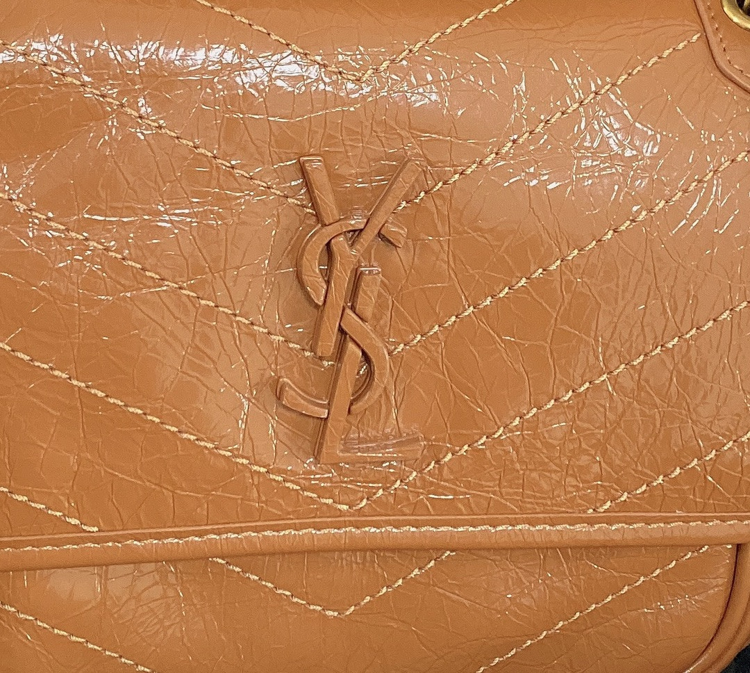 Y*L NIKI BABY IN VINTAGE LEATHER LIGHT CARAMEL 8.2 X 6 X 2.9 INCHES