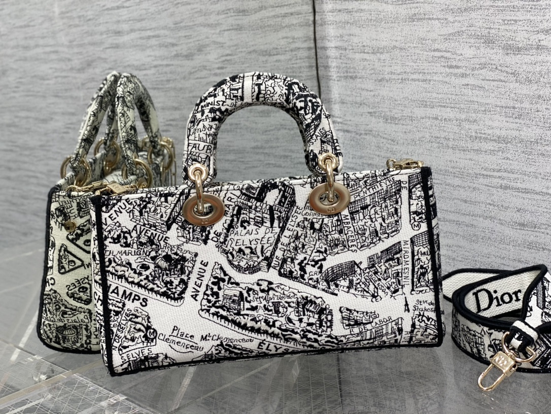D*0r Lady D-Joy bag medium black white 26 x 13.5 x 5 cm