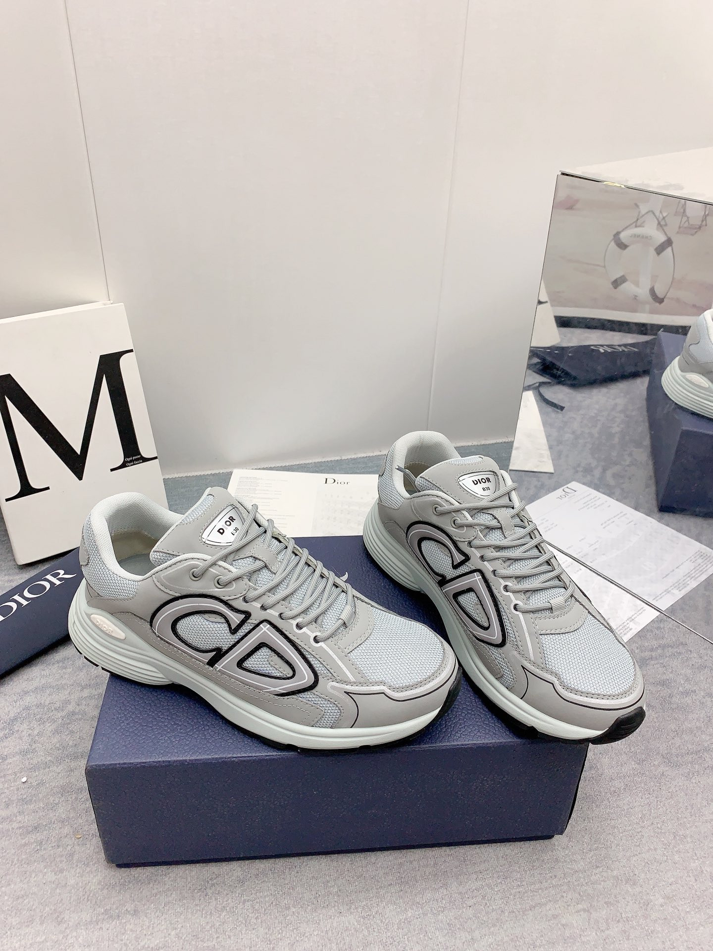 D*0r B30 Sneaker Gray Mesh and Technical Fabric
