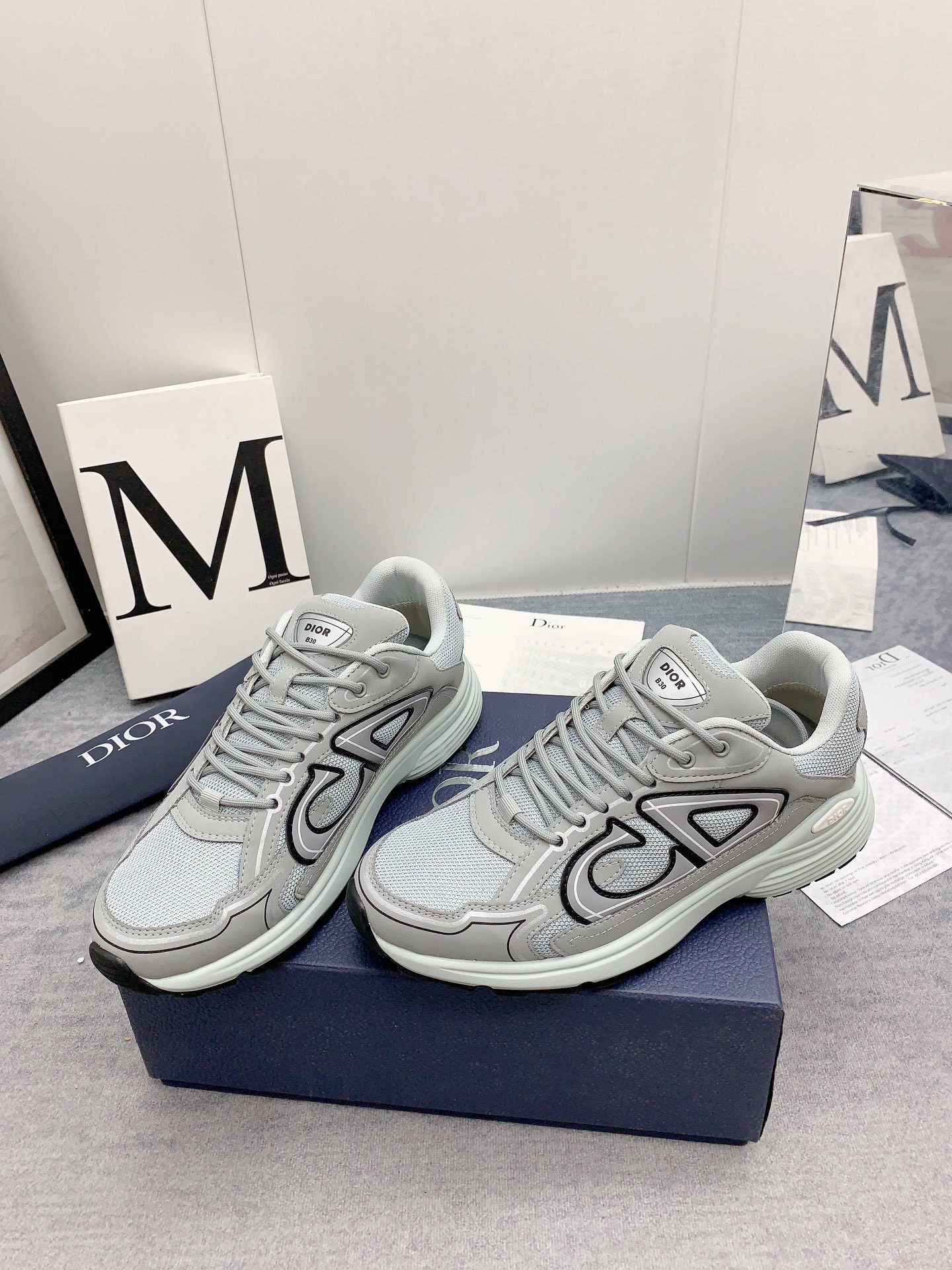 D*0r B30 Sneaker Gray Mesh and Technical Fabric