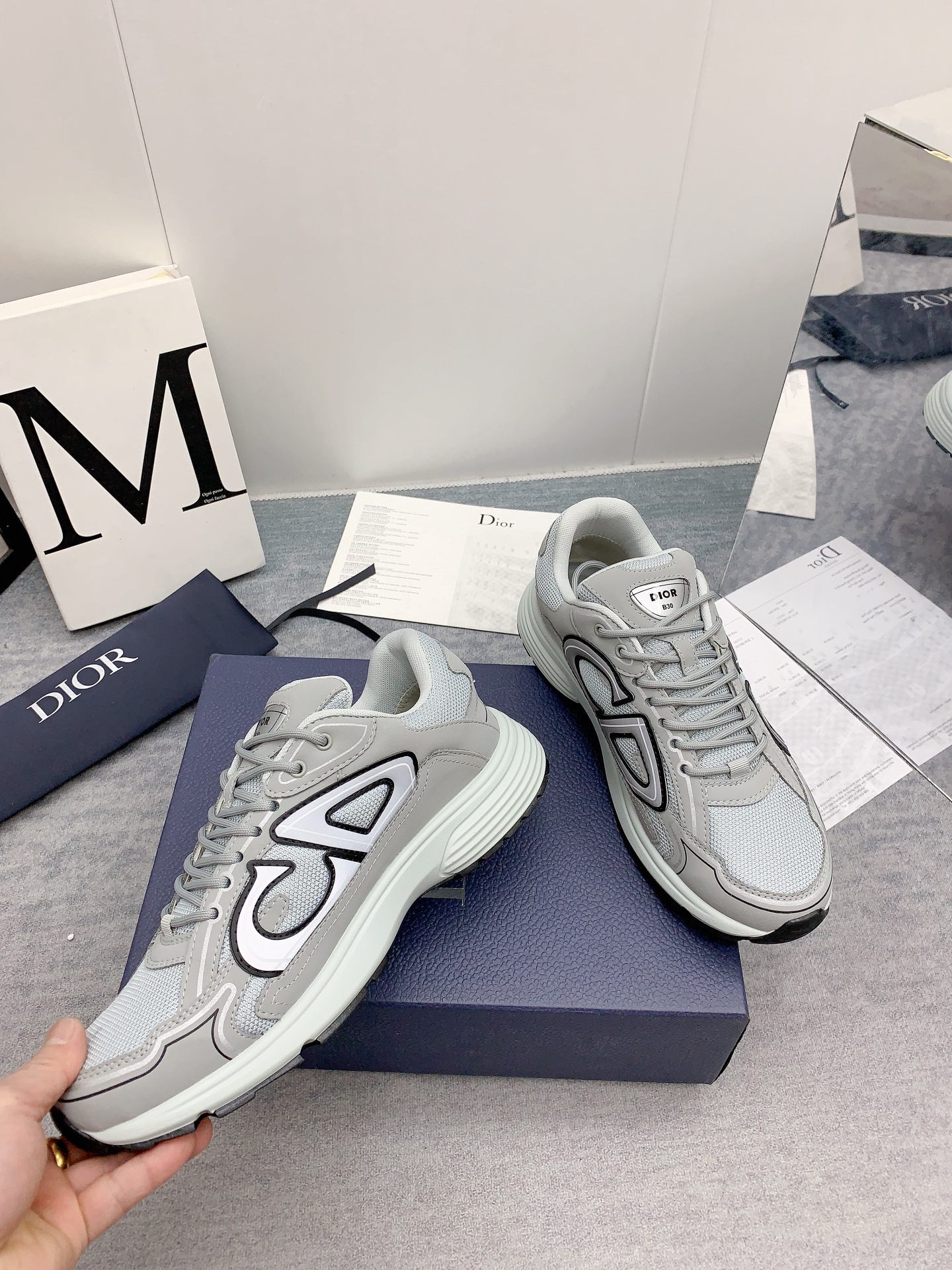 D*0r B30 Sneaker Gray Mesh and Technical Fabric