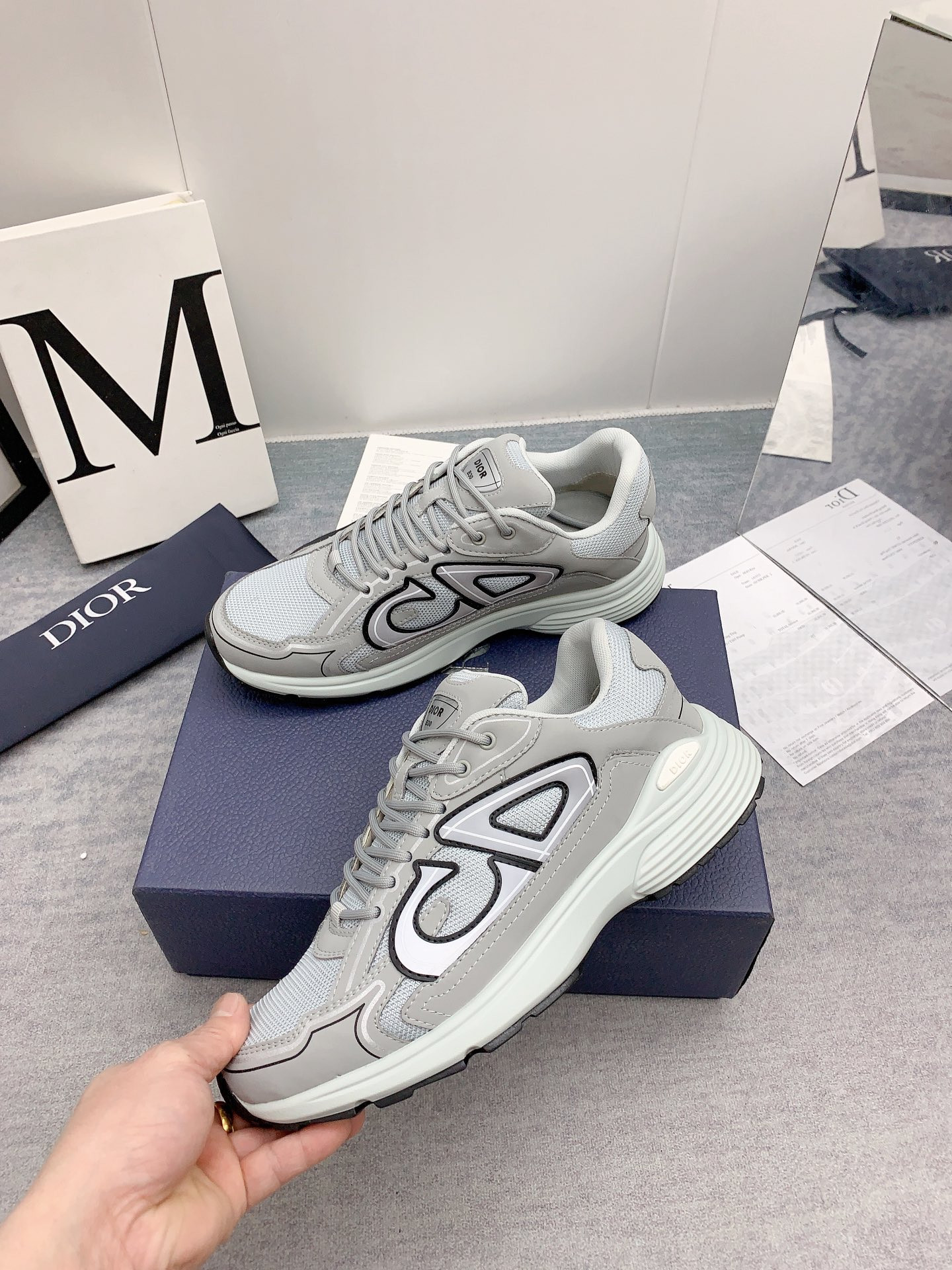D*0r B30 Sneaker Gray Mesh and Technical Fabric