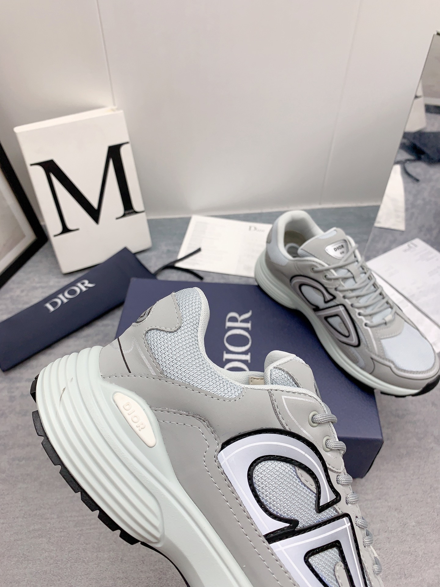 D*0r B30 Sneaker Gray Mesh and Technical Fabric