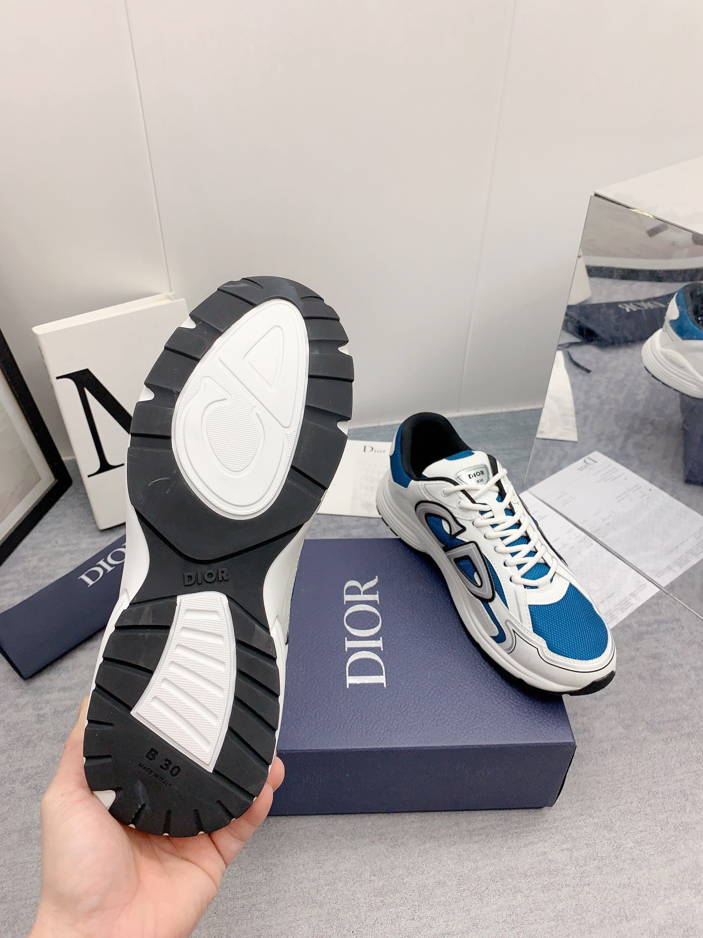 UA D*0r B30 Blue Mesh White Technical Fabric