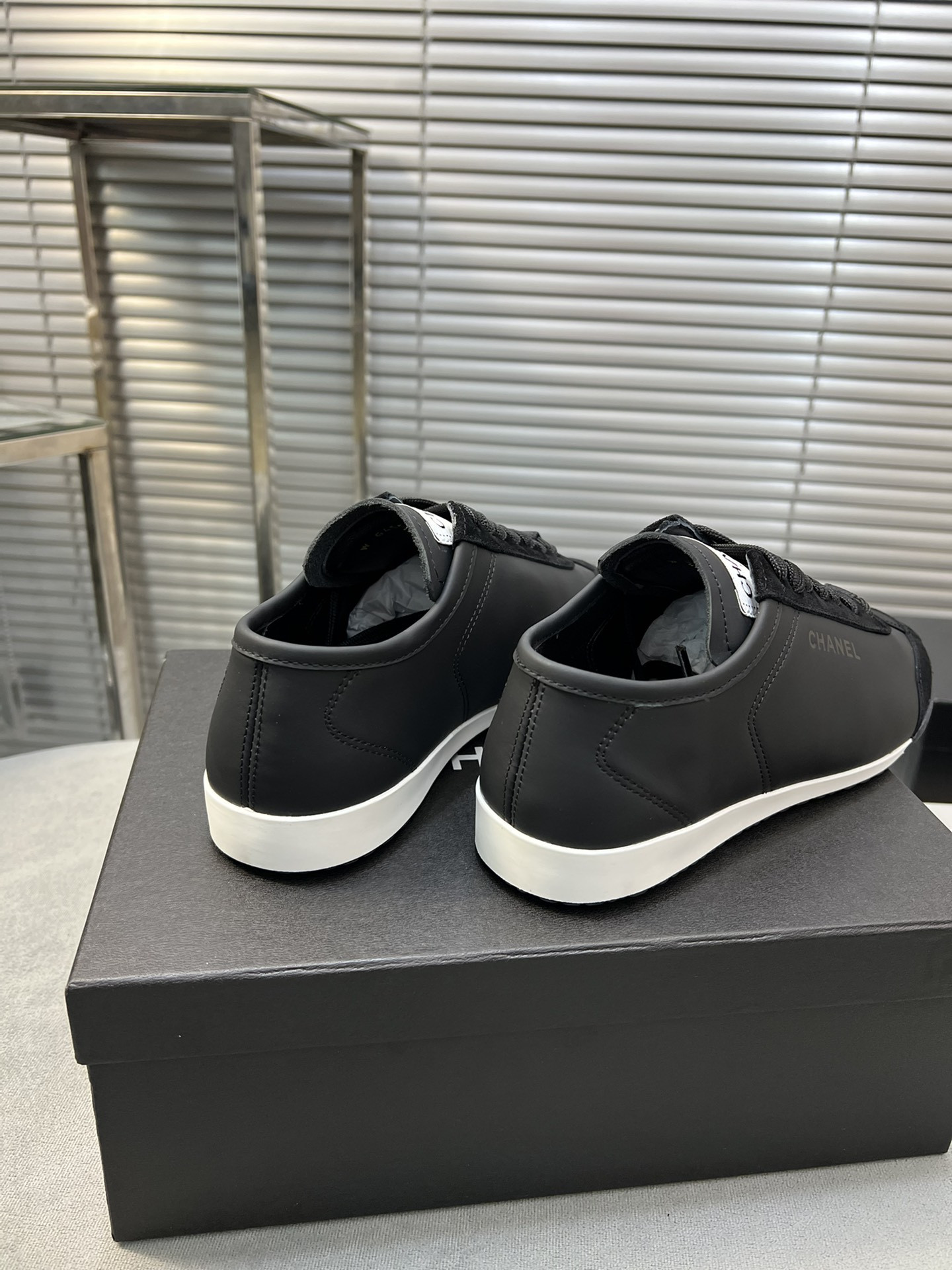 UA Ch*el SNEAKERS Calfskin & Suede Calfskin Black