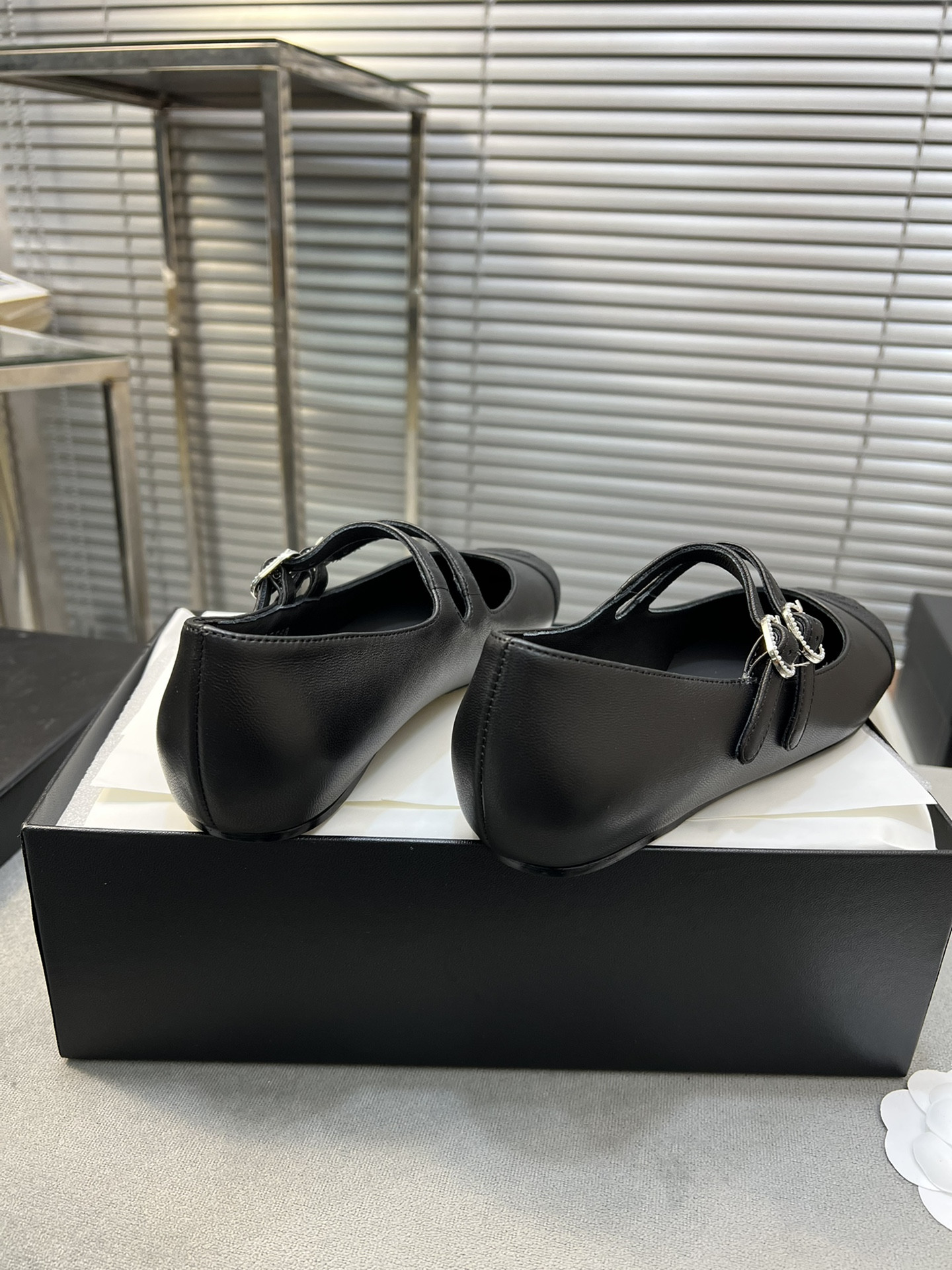 UA Ch*el MARY JANES Lambskin & Grosgrain