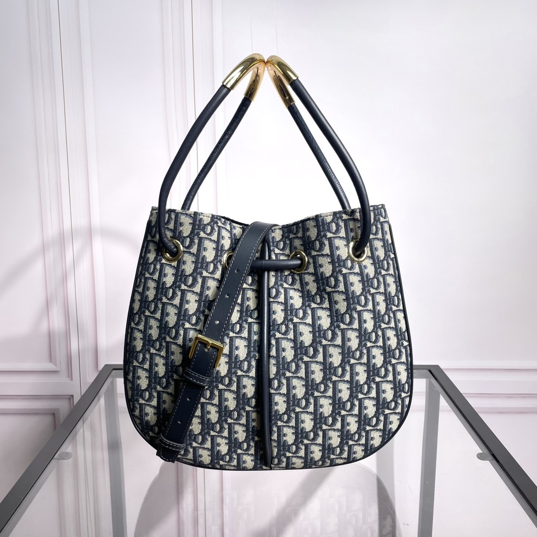 Medium D*0r Nolita Bag Blue D*0r Oblique Jacquard 10.5 x 10 x 2 inches