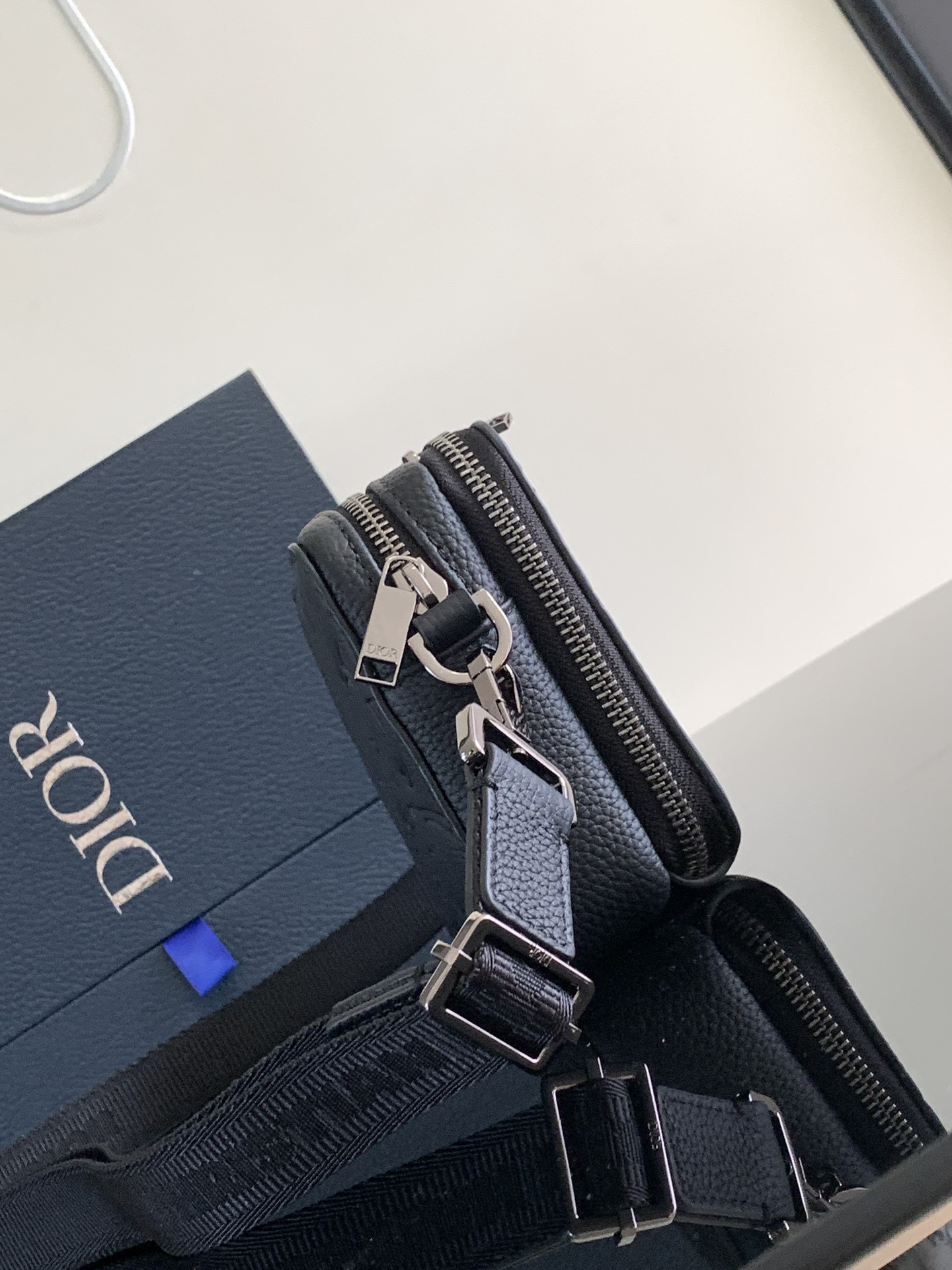 D*0r Zipped Pouch with Strap Black D*0r Gravity Leather 17 x 12.5 x 6 cm
