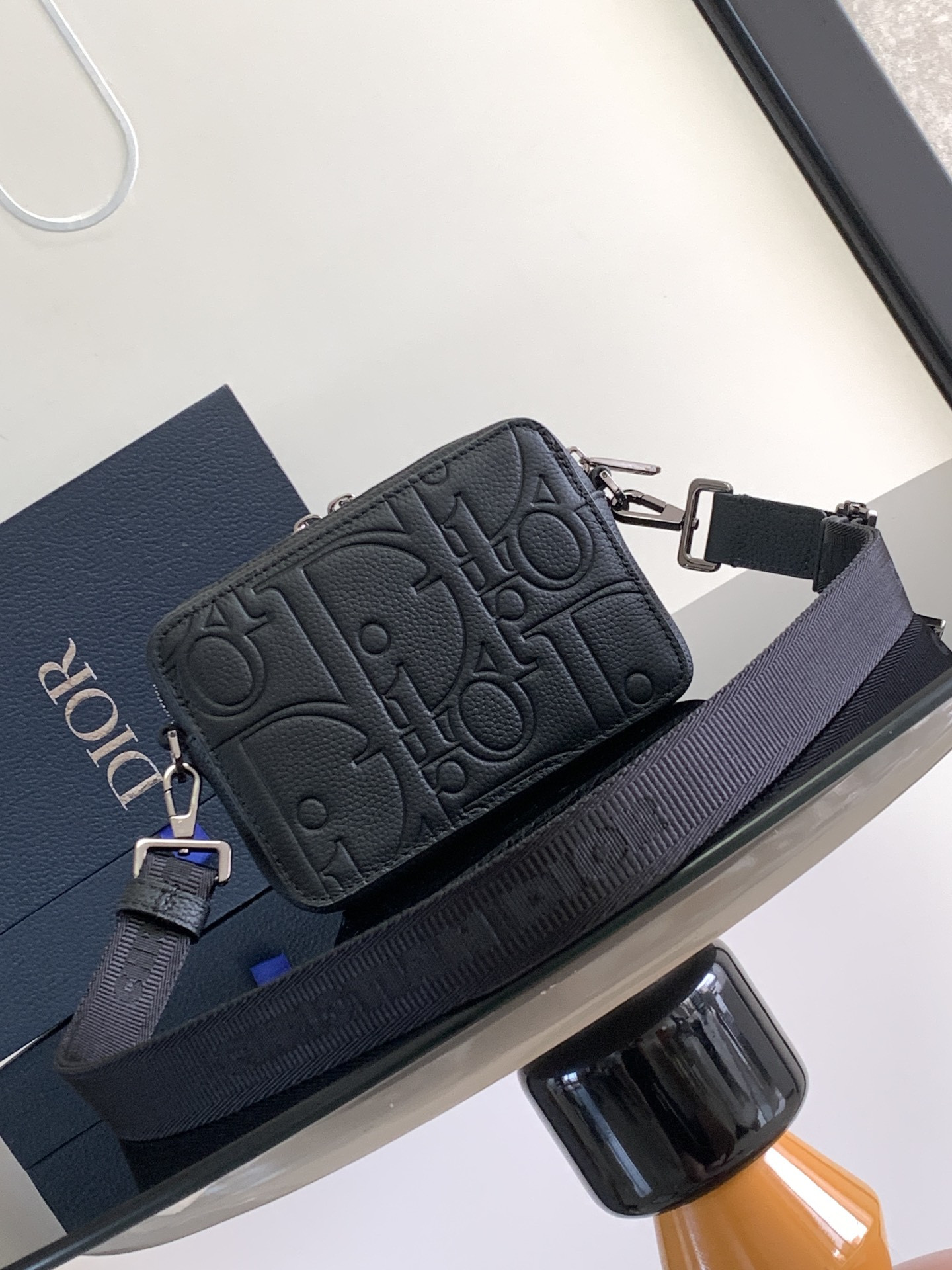 D*0r Zipped Pouch with Strap Black D*0r Gravity Leather 17 x 12.5 x 6 cm