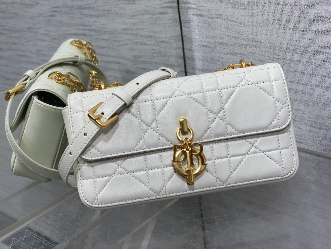 D*0r Mini D*0r Ange Bag Latte Macrocannage Calfskin 20 x 12 x 5 cm