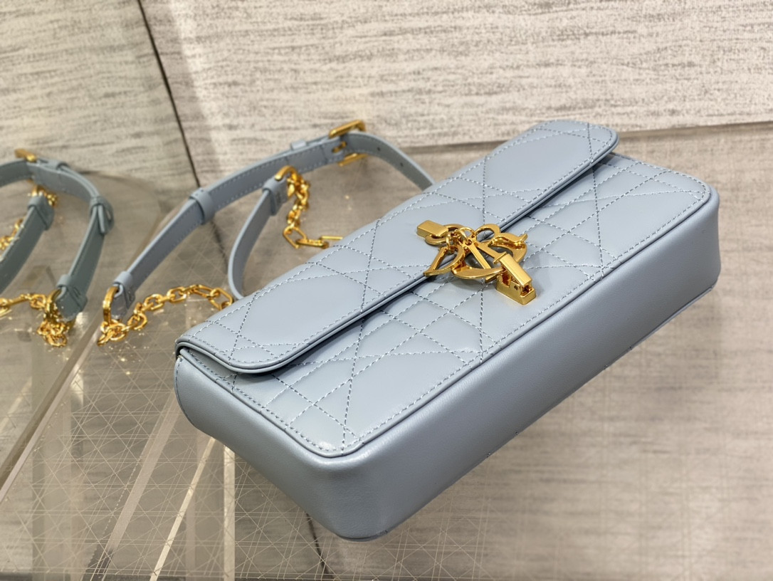 D*0r Mini D*0r Ange Bag Blue Macrocannage Calfskin 20 x 12 x 5 cm
