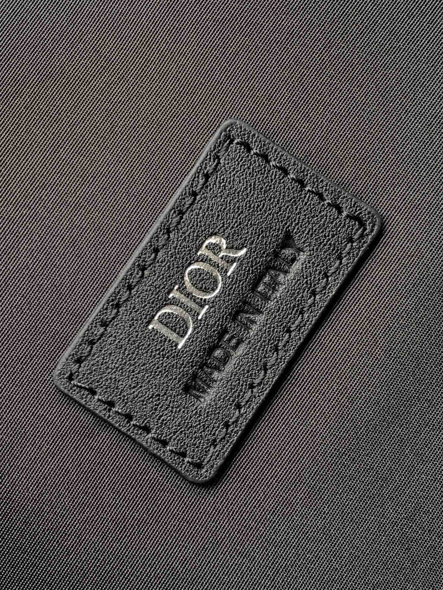 D*0r Zipped Briefcase Black CD Diamond Canvas and Black Grained Calfskin 37 x 28 x 6 cm