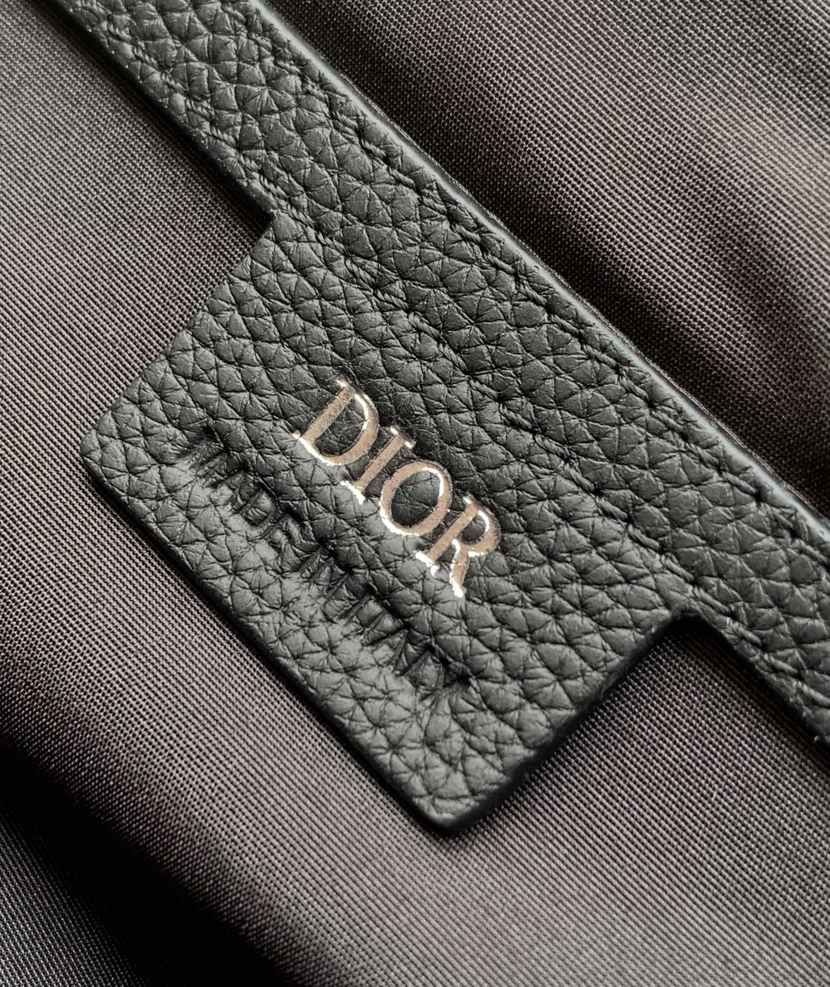 D*0r Hit the Road Messenger Bag with Flap Black D*0r Gravity Leather and Black Grained Calfskin 24 x 18 x 8 cm