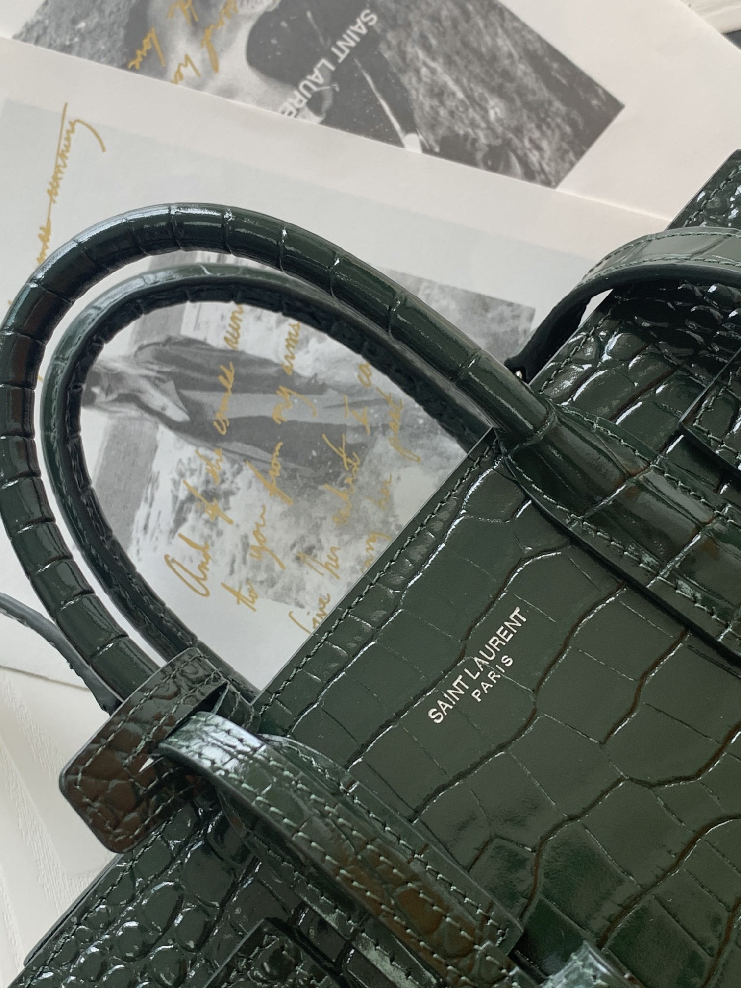 Y*L SAC DE JOUR IN CROCODILE EMBOSSED LEATHER - NANO 22x18x10.5cm