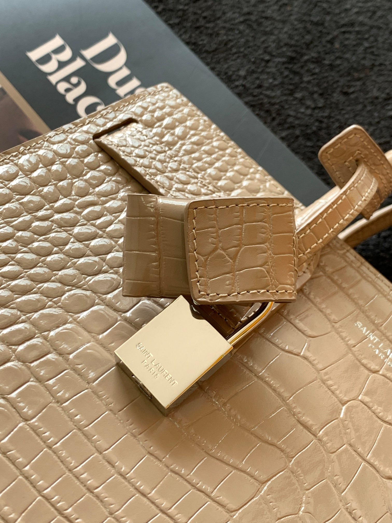 Y*L SAC DE JOUR IN EMBOSSED CROCODILE LEATHER - baby 26x13.5x12.5cm