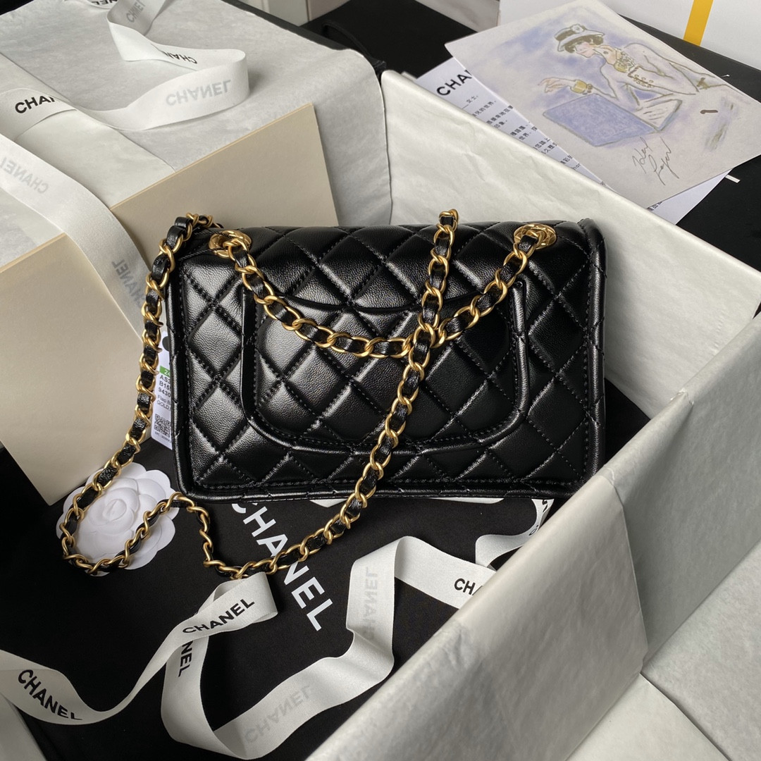 Ch*el Flap Handbag 22.5×7×14.5cm