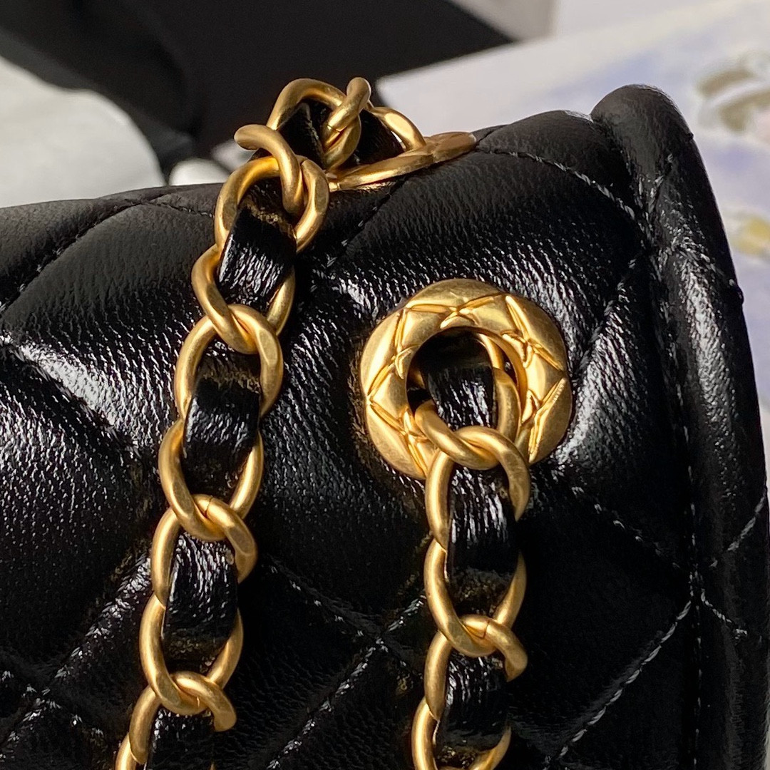 Ch*el Flap Handbag 22.5×7×14.5cm