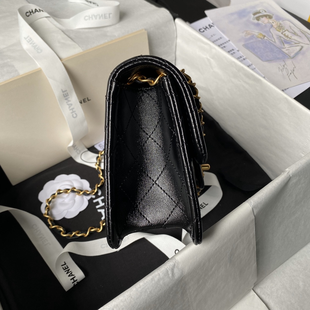 Ch*el Flap Handbag 22.5×7×14.5cm
