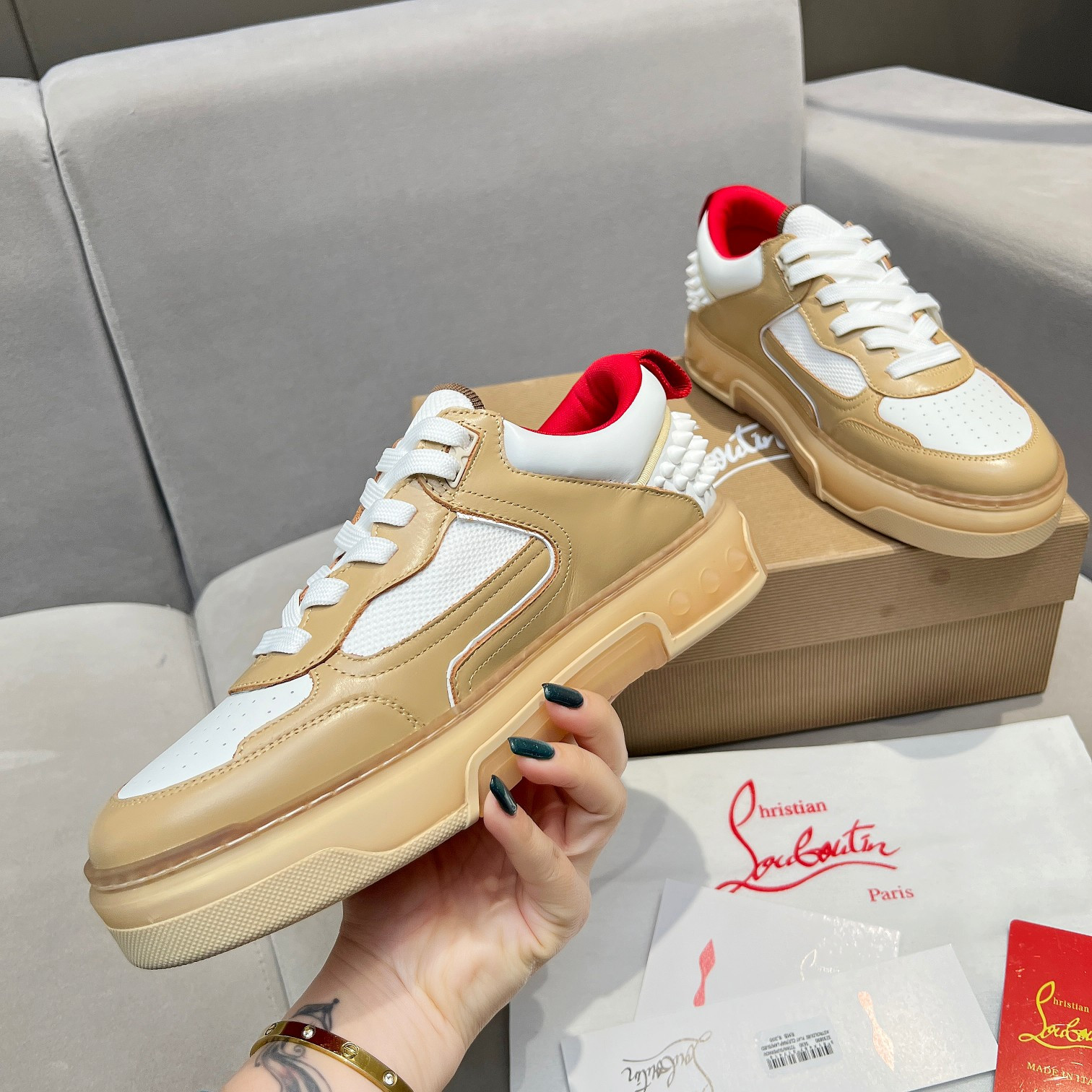UA Ch**an Louboutin 2024 [New]ASTROLOUBI Unisex Thick-Soled Sneakers