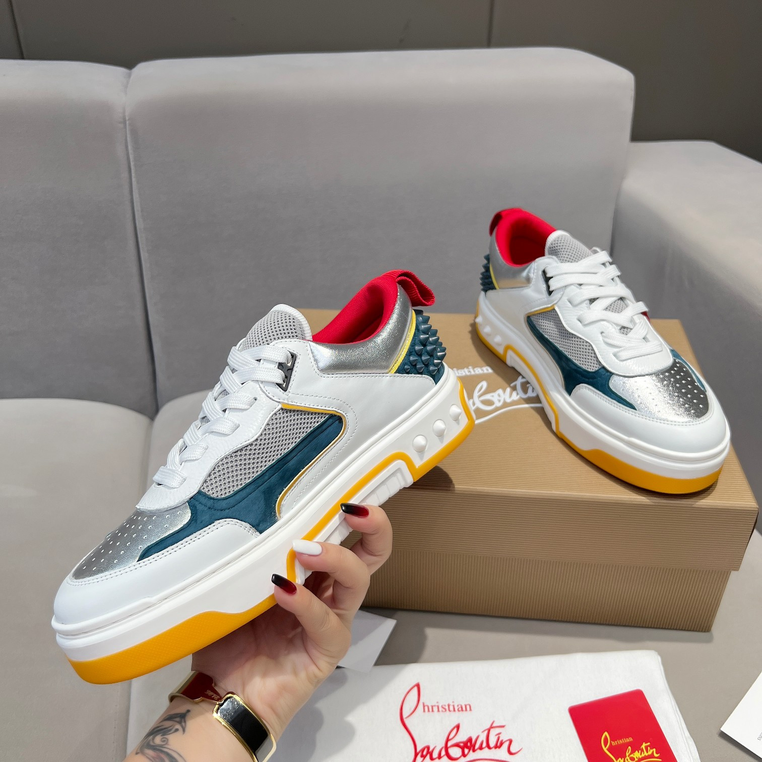 UA Ch**an Louboutin 2024 [New]ASTROLOUBI Unisex Thick-Soled Sneakers