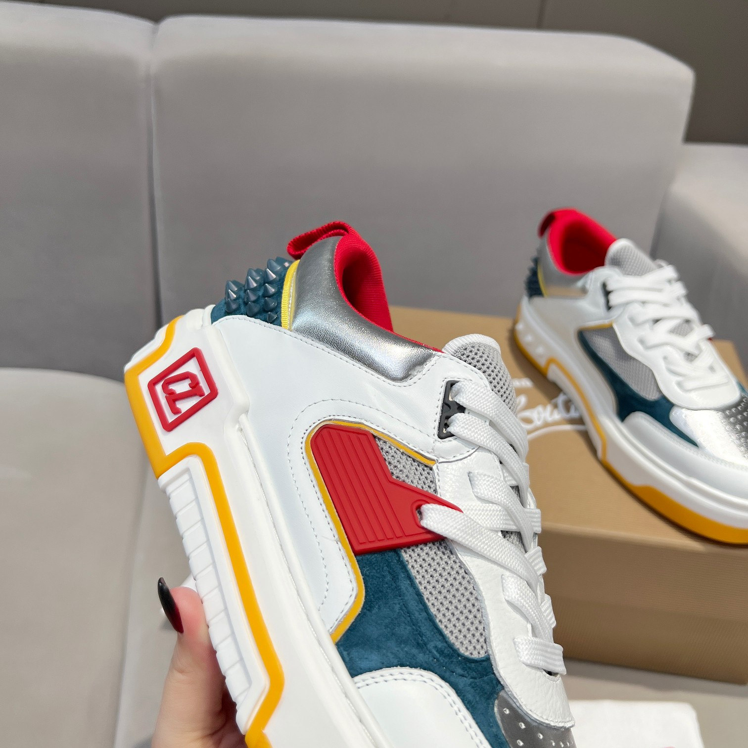 UA Ch**an Louboutin 2024 [New]ASTROLOUBI Unisex Thick-Soled Sneakers