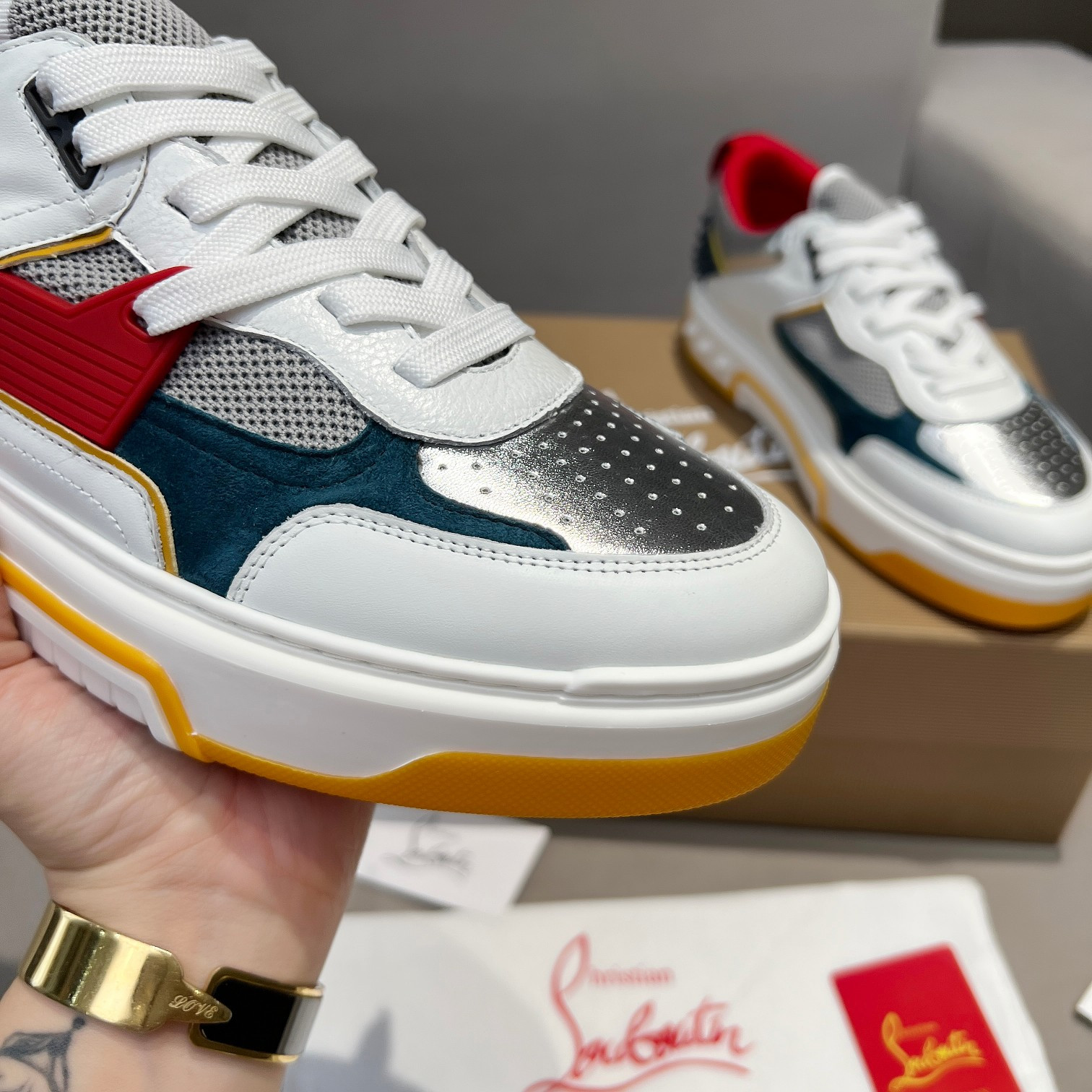 UA Ch**an Louboutin 2024 [New]ASTROLOUBI Unisex Thick-Soled Sneakers