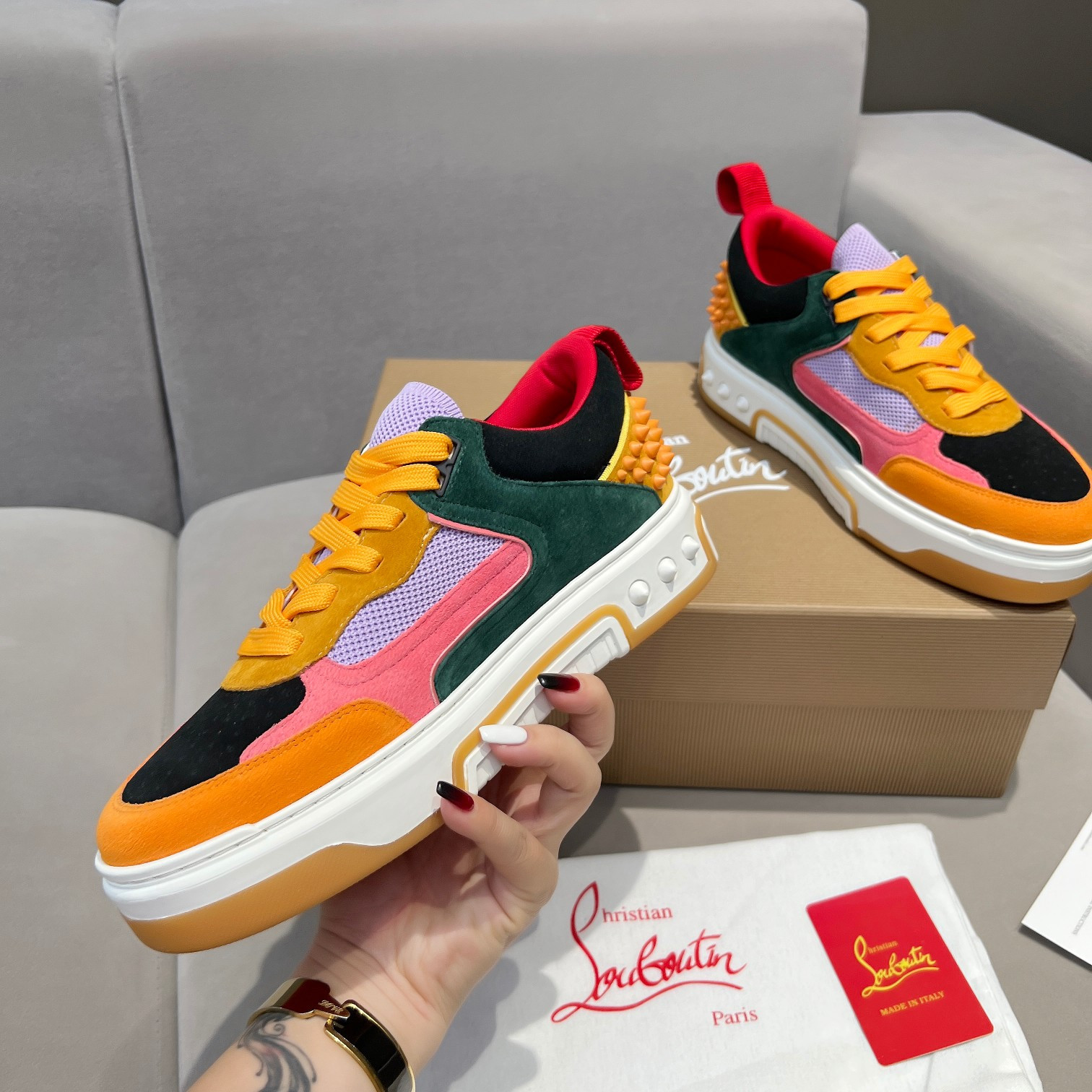 UA Ch**an Louboutin 2024 [New]ASTROLOUBI Unisex Thick-Soled Sneakers