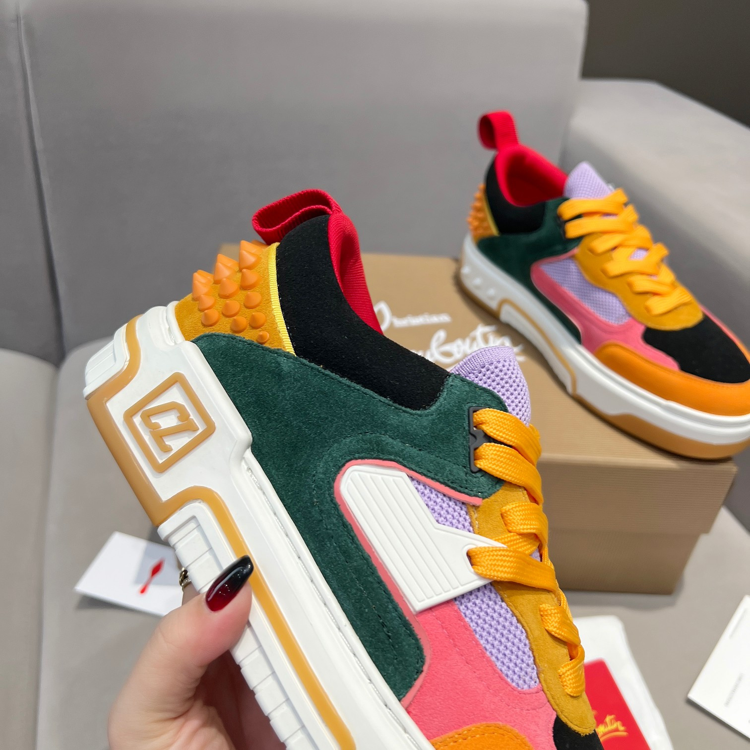 UA Ch**an Louboutin 2024 [New]ASTROLOUBI Unisex Thick-Soled Sneakers