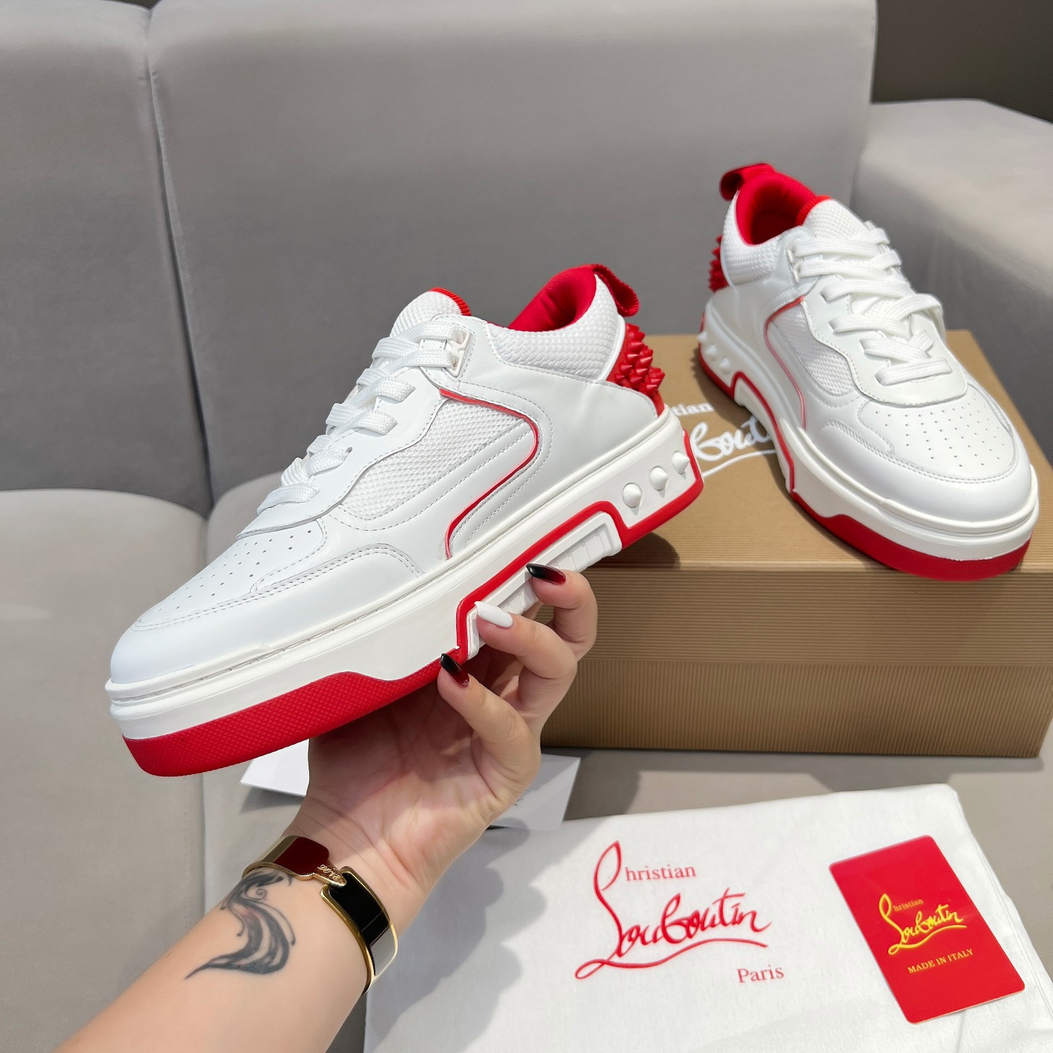 UA Ch**an Louboutin 2024 [New]ASTROLOUBI Unisex Thick-Soled Sneakers