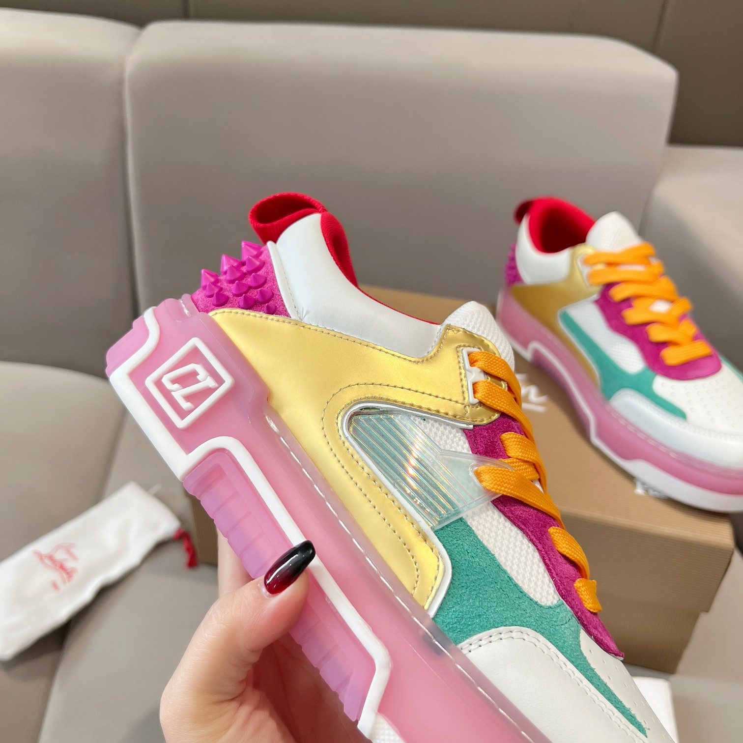 UA Ch**an Louboutin 2024 [New]ASTROLOUBI Unisex Thick-Soled Sneakers