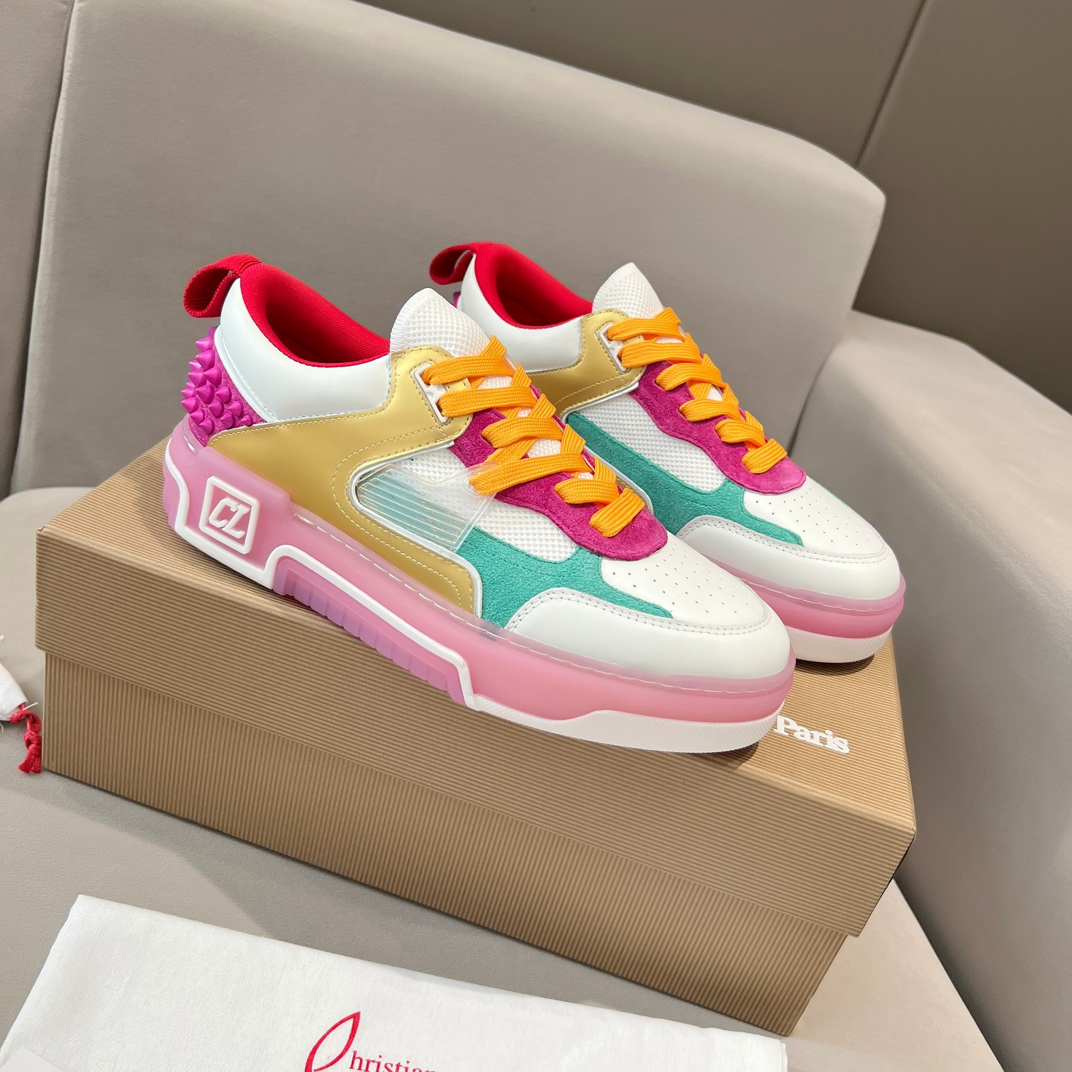 UA Ch**an Louboutin 2024 [New]ASTROLOUBI Unisex Thick-Soled Sneakers