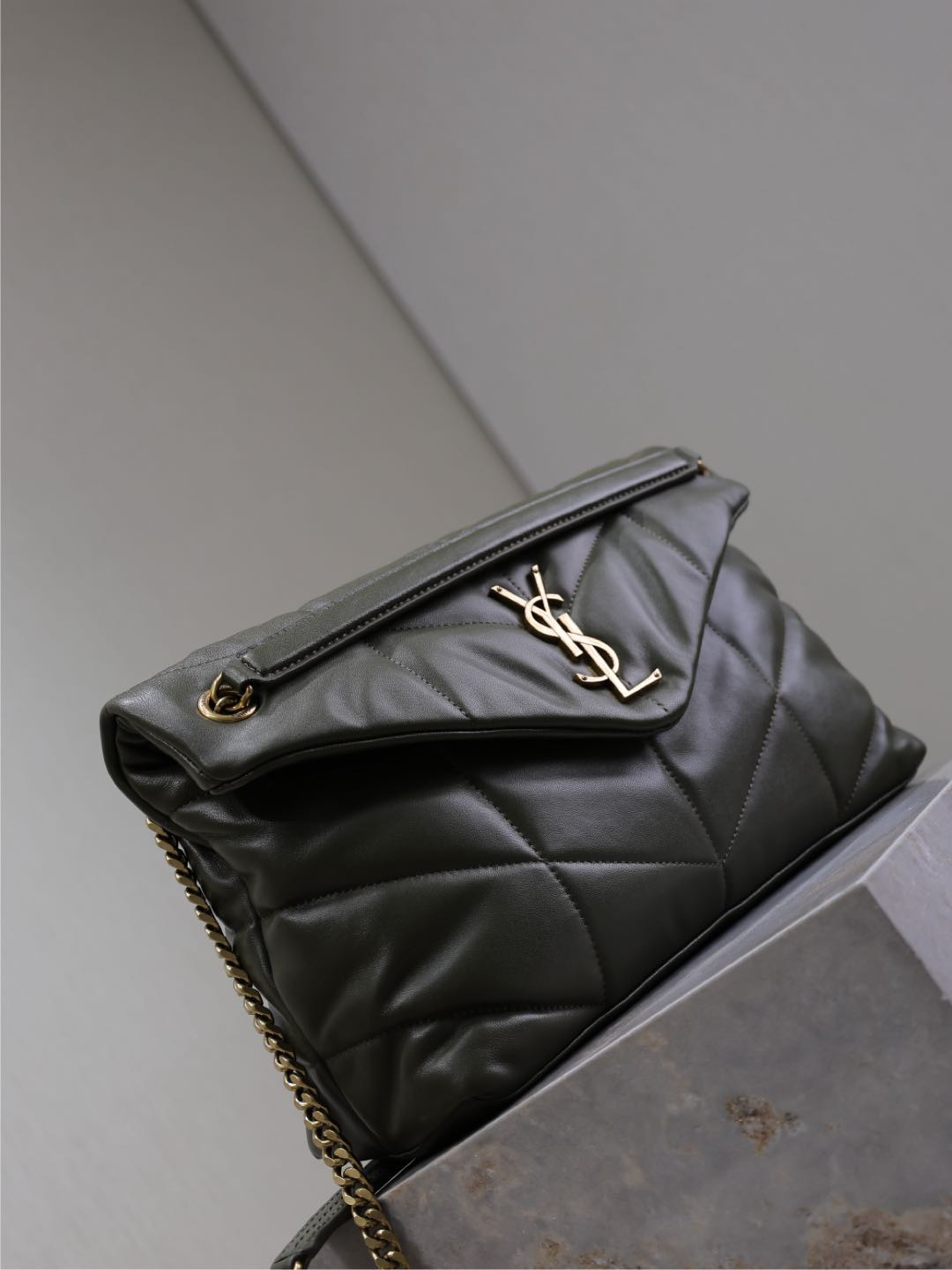 Y*L LOULOU PUFFER MEDIUM IN NAPPA LEATHER 35x23x13.5cm