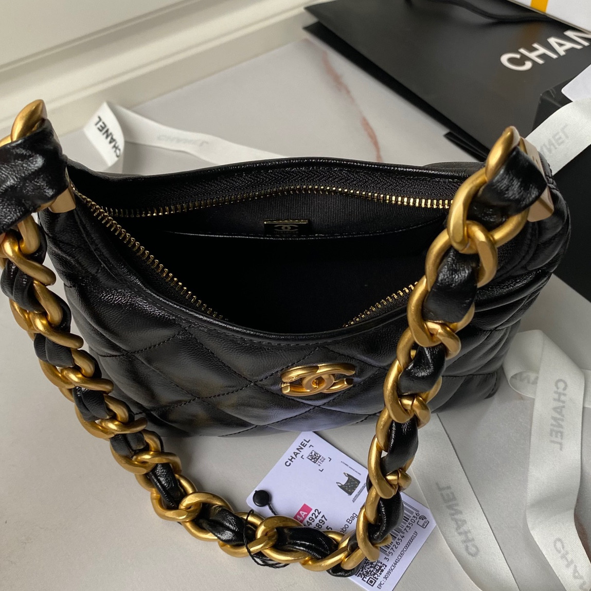 Ch*el Hobo Handbag 22.5×19.5×8.5cm