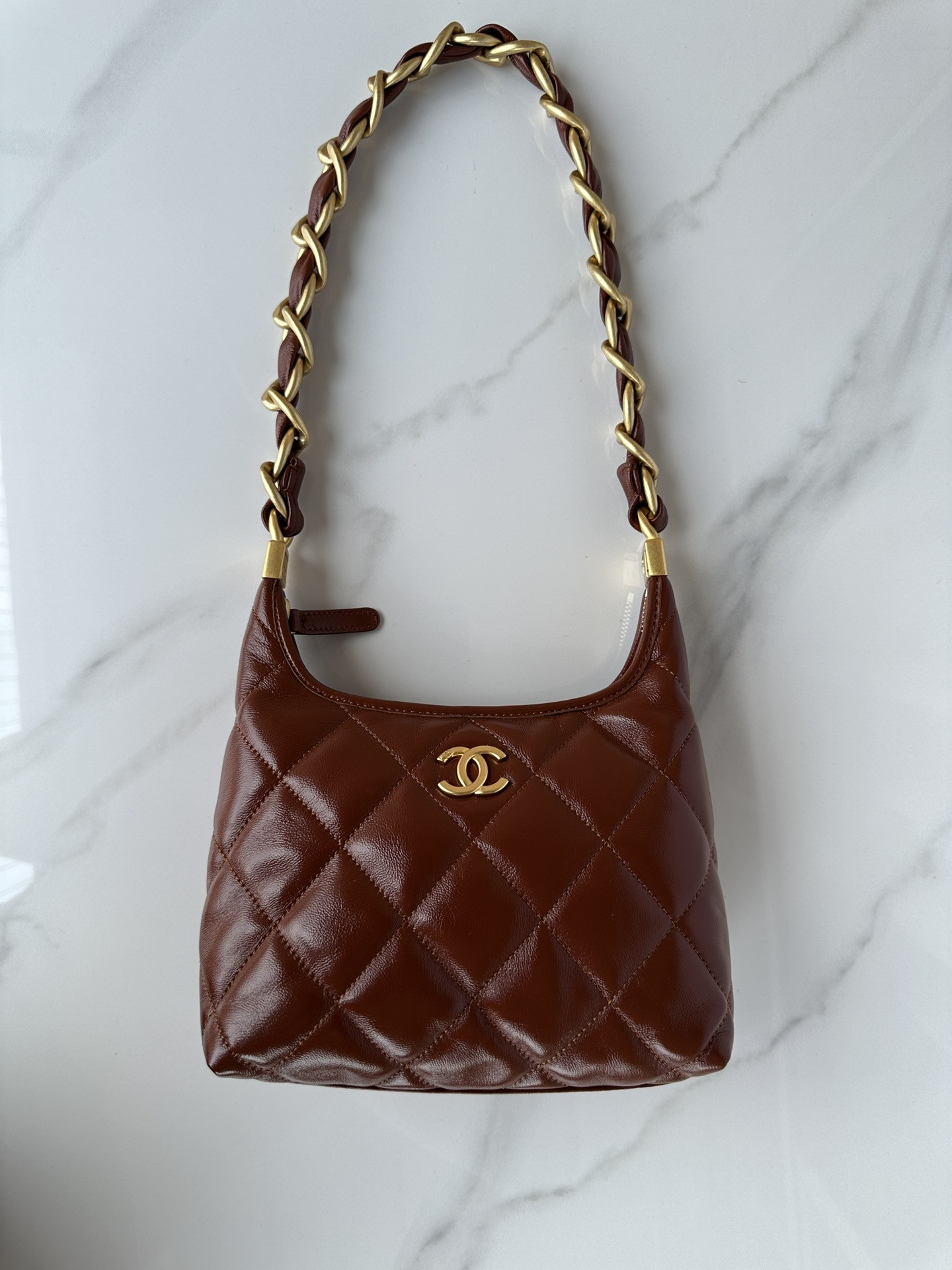 Ch*el Hobo Handbag 22×22×9cm