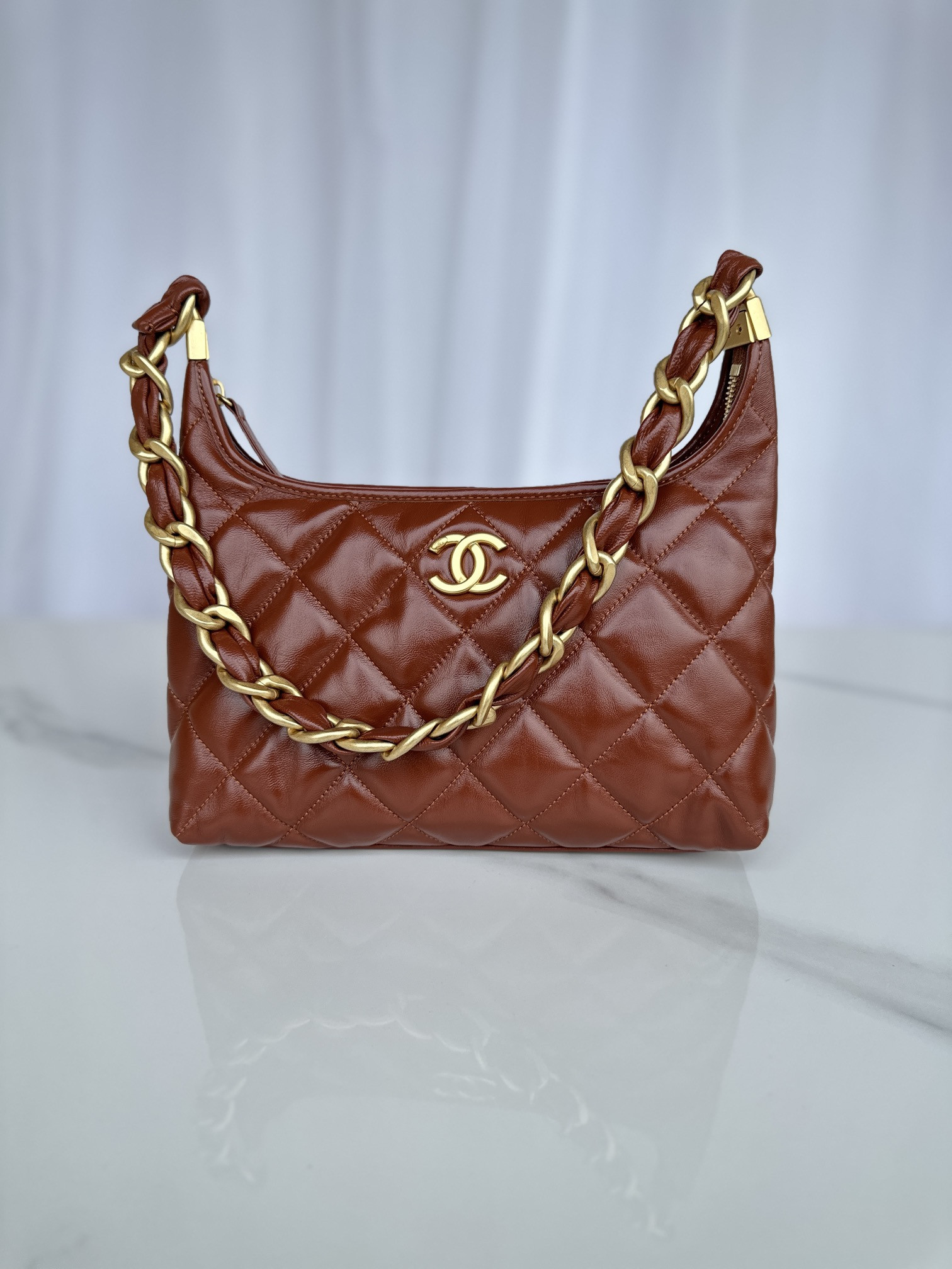 Ch*el Hobo Handbag 30×35×9cm