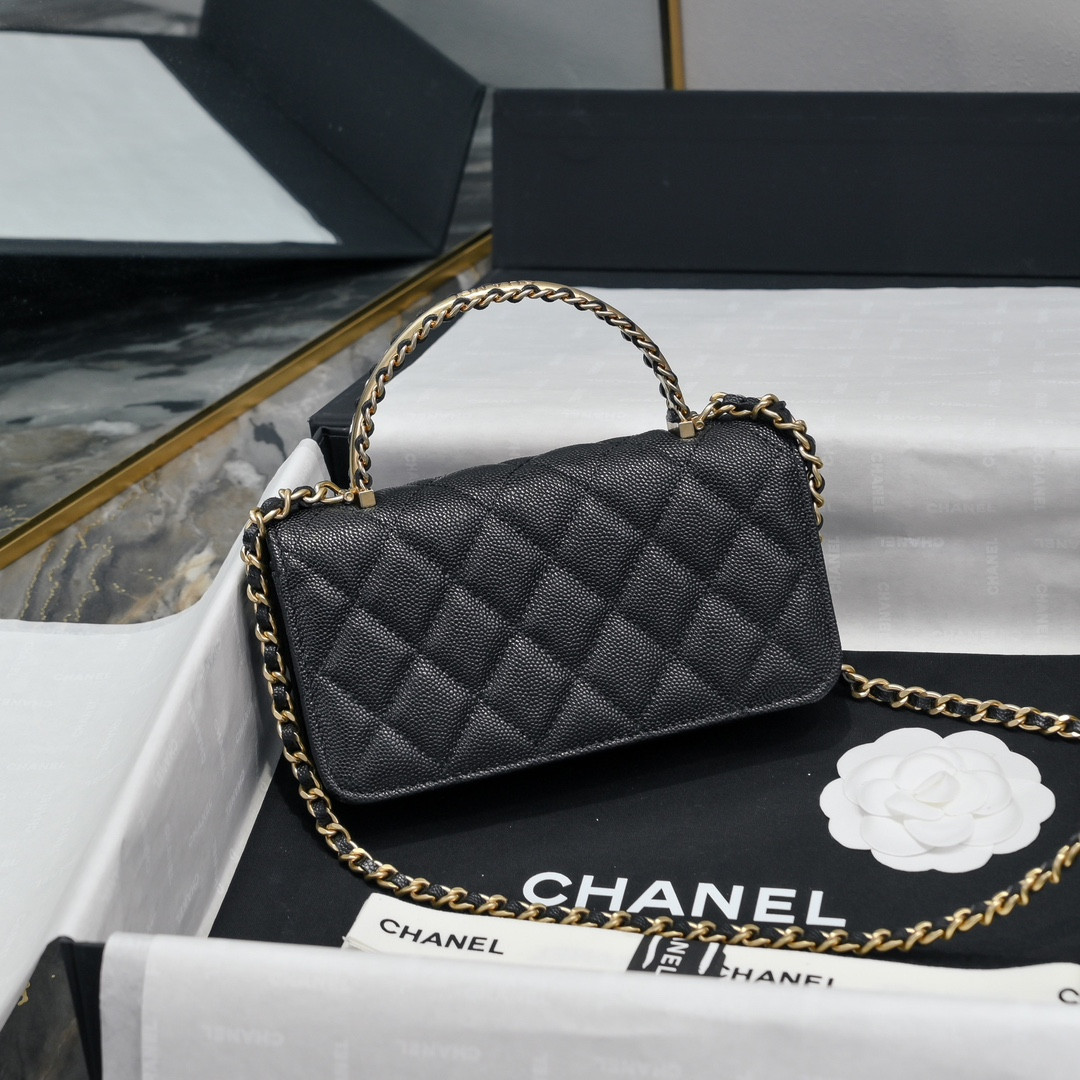 Ch*el woc CLASSIC WALLET ON CHAIN 17cm