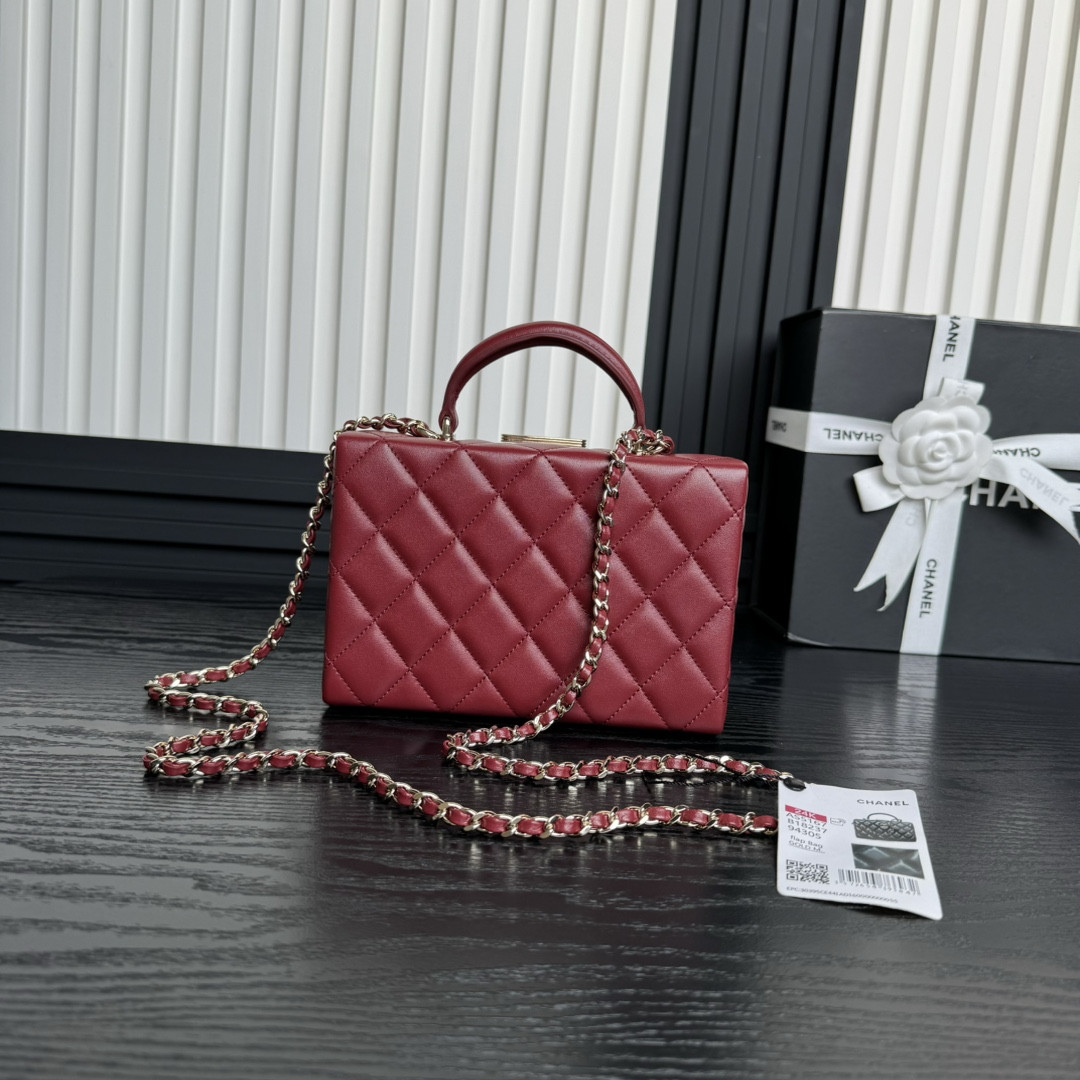 Ch*el Small Box Bag 12.5x18x6.5cm
