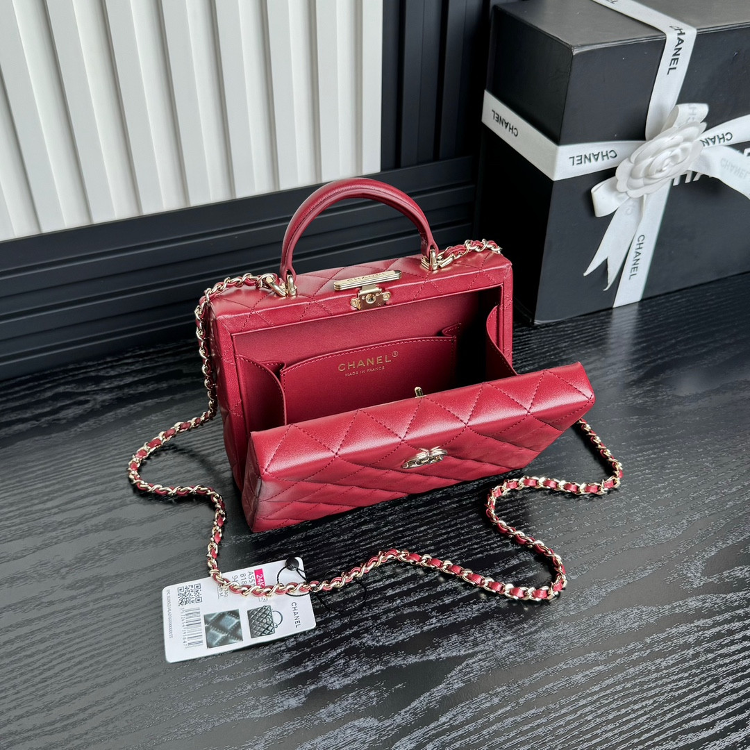 Ch*el Small Box Bag 12.5x18x6.5cm