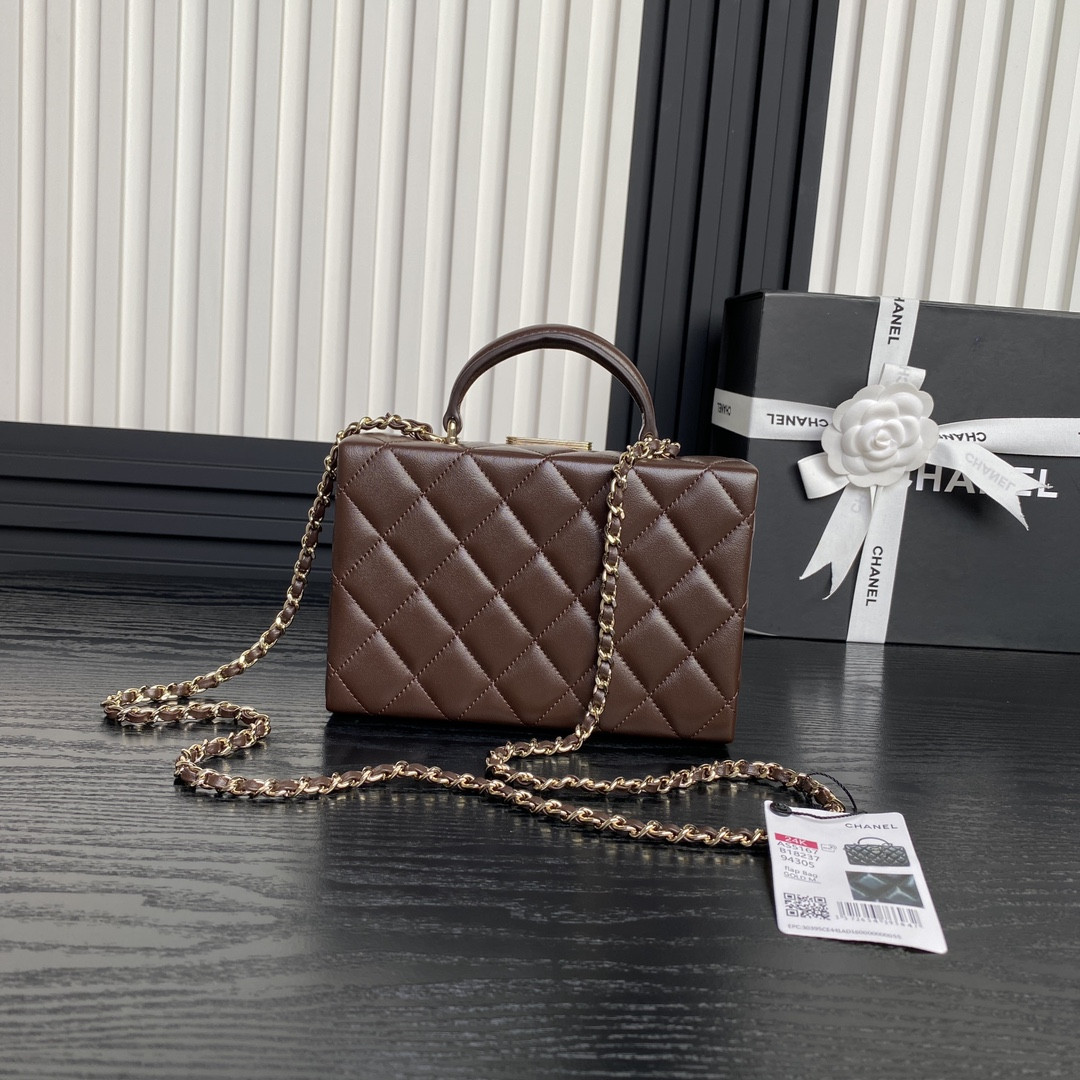 Ch*el Small Box Bag 12.5x18x6.5cm