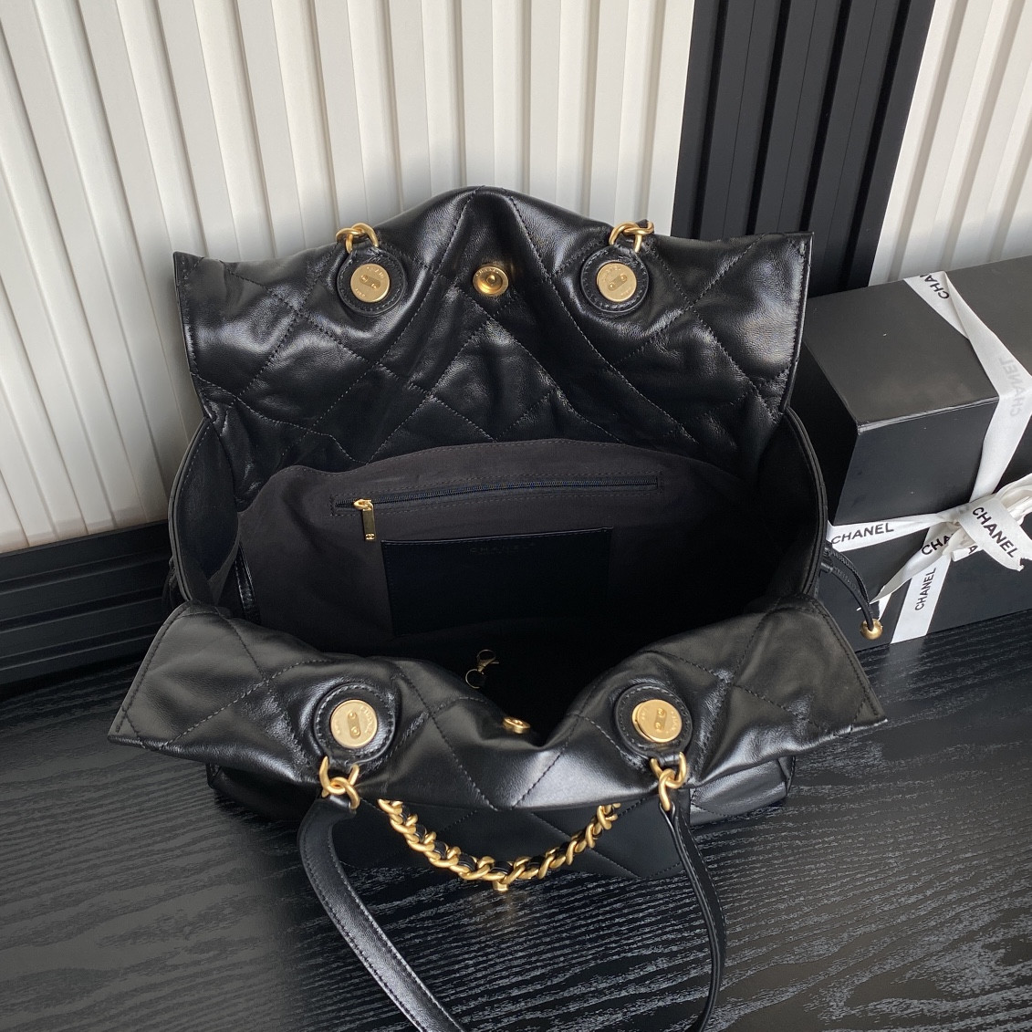 Ch*el 25C Shopping Tote Handbag 34x36x12cm