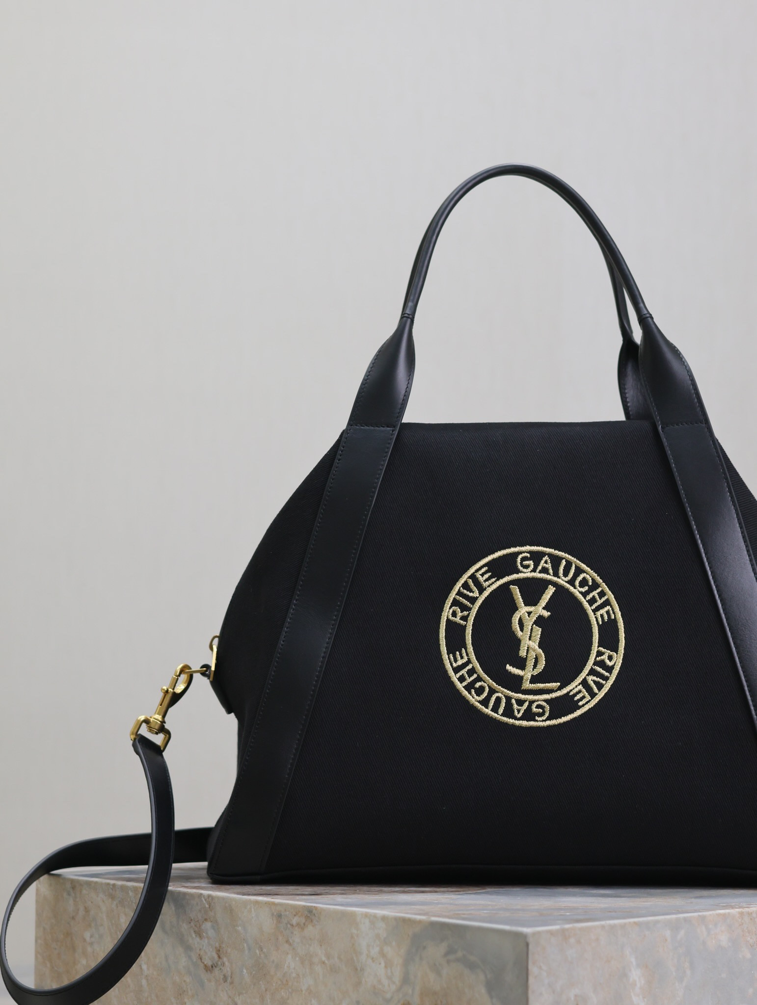 Y*L RIVE GAUCHE bowling tote in canvas 42x32x18cm