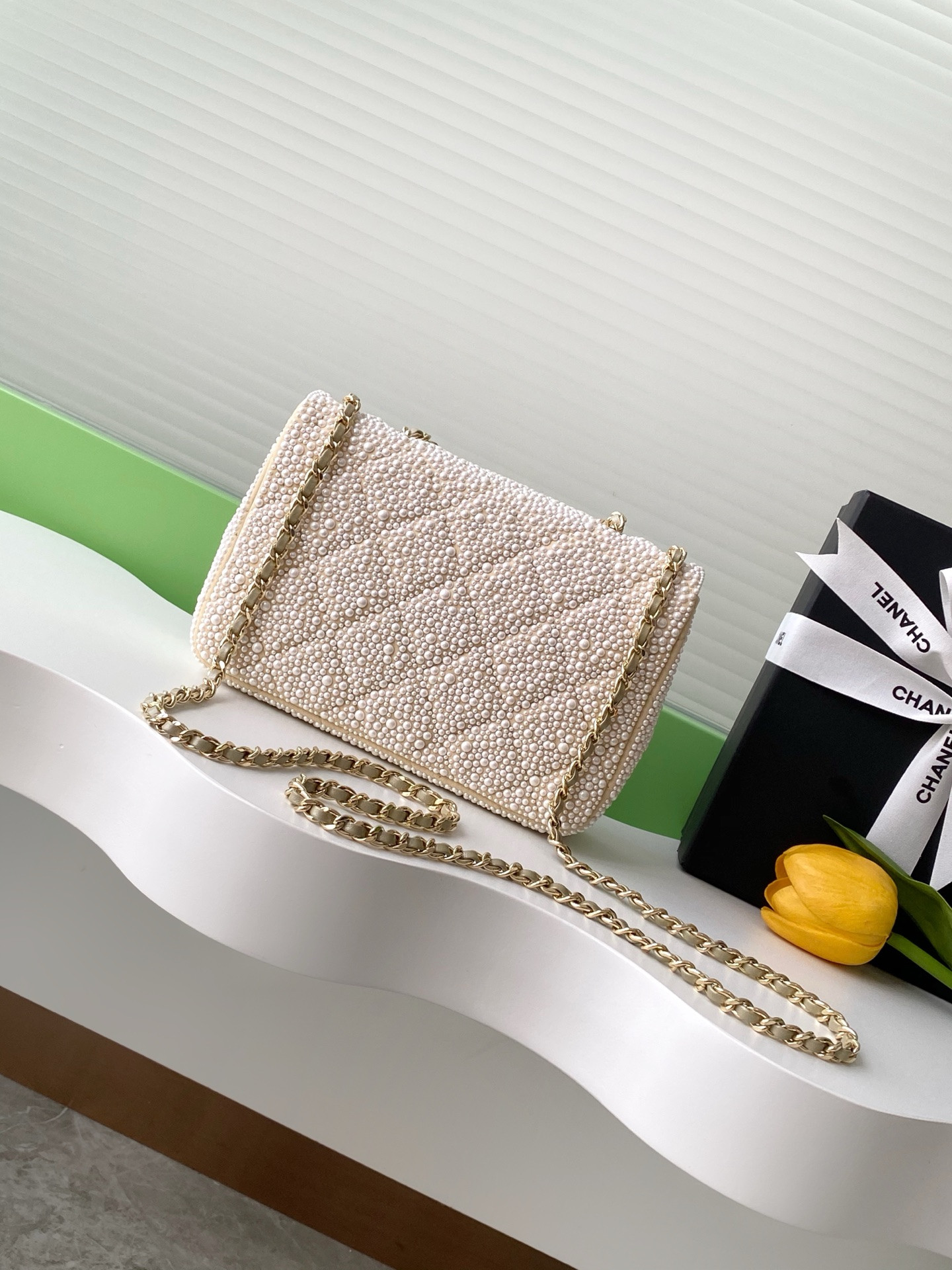 Ch*el CF Evening Bag AS4297 13x21x8cm