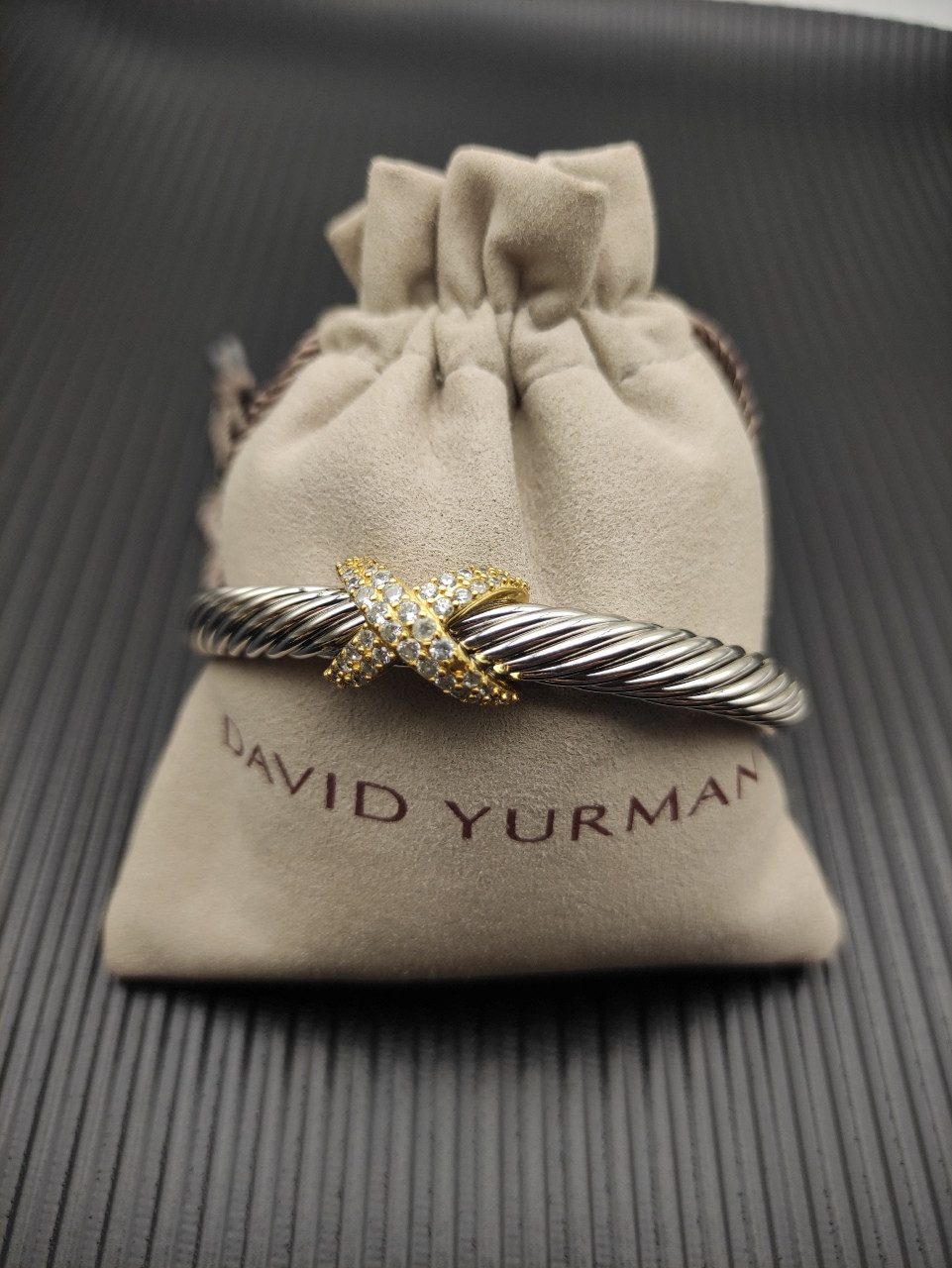 dau1d Yvrm*n color separation 7mm di*m*nd single x bracelet(wrist circumference 16-20cm)