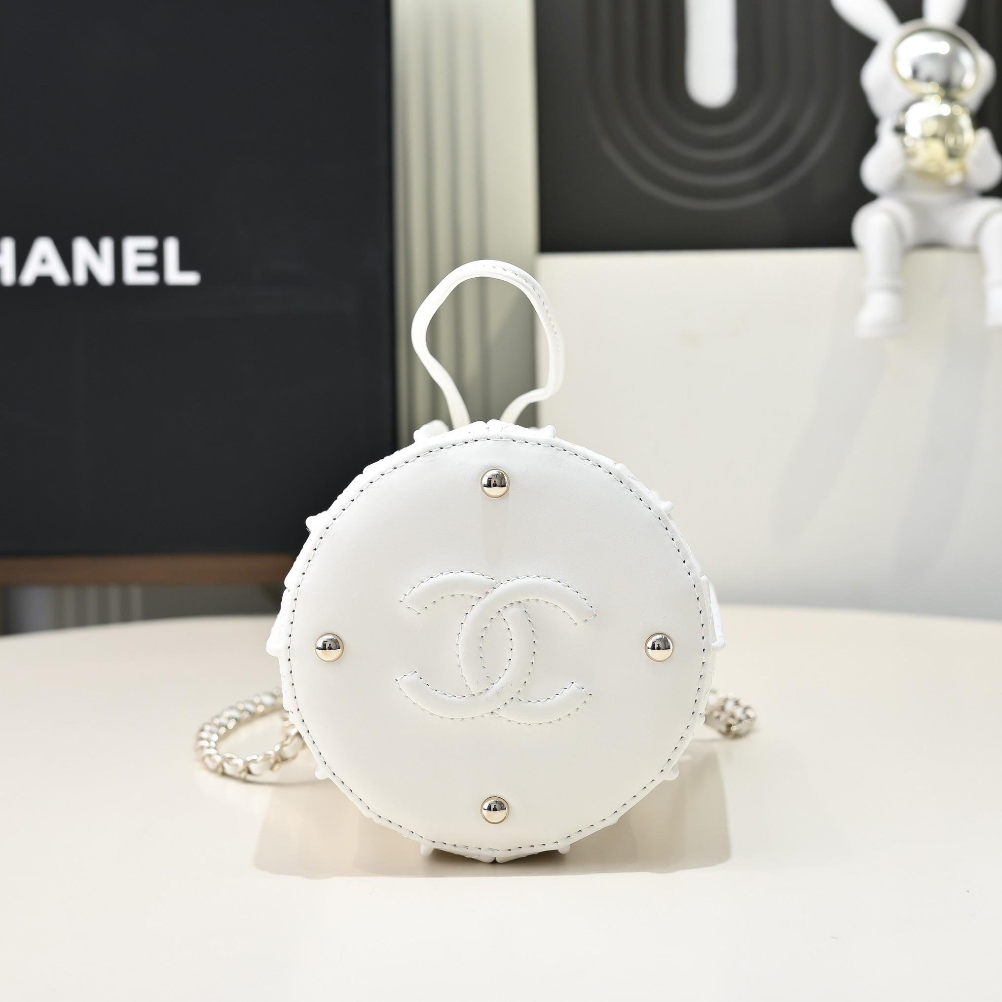 Ch*el Mini Bucket Bag AS5486 15.2x14x14cm