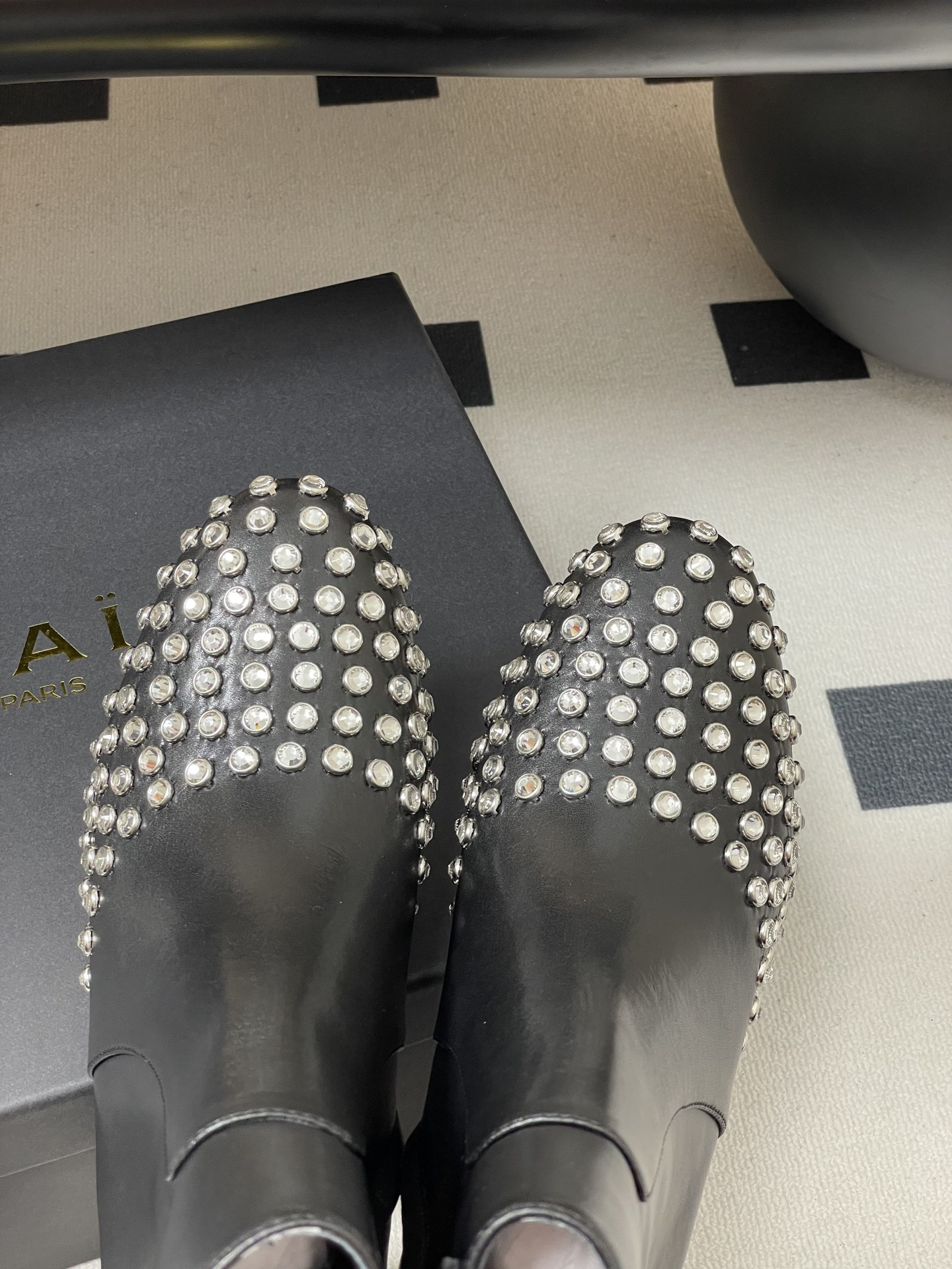 UA Alaia Crystal Diamond Boots 5.5cm Heel(Customized Size 7-10 days production time)